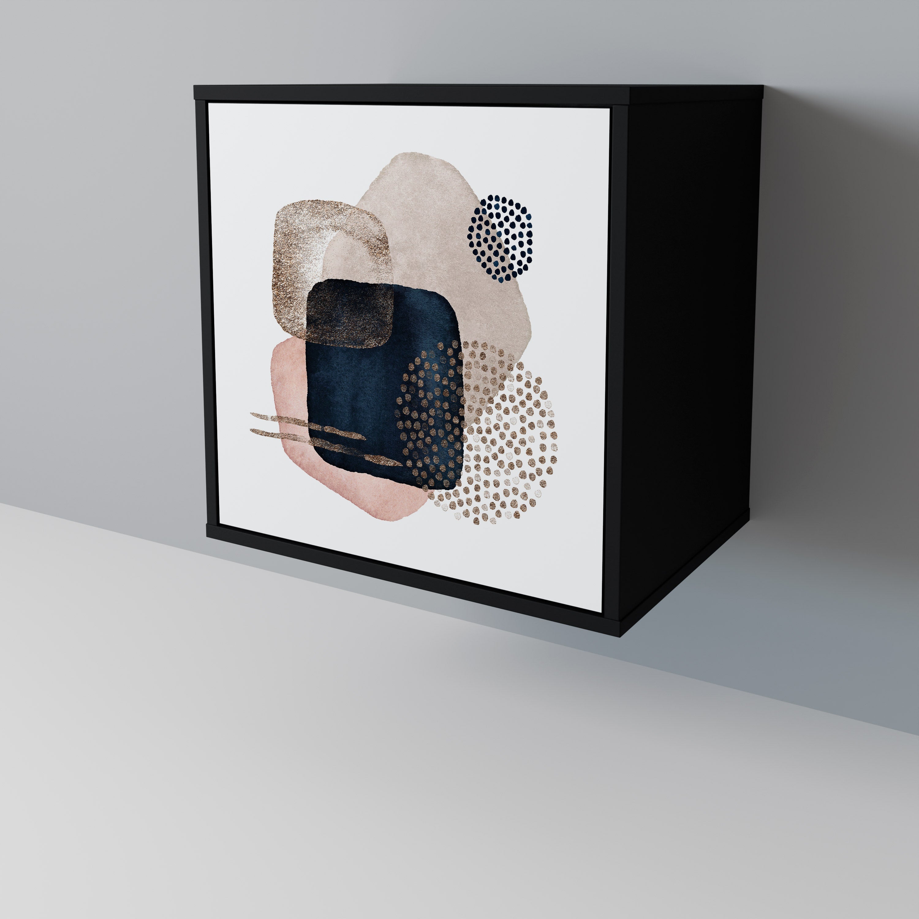 COLORFUL SHAPES Aparador de 1 Porta em Acabamento Preto