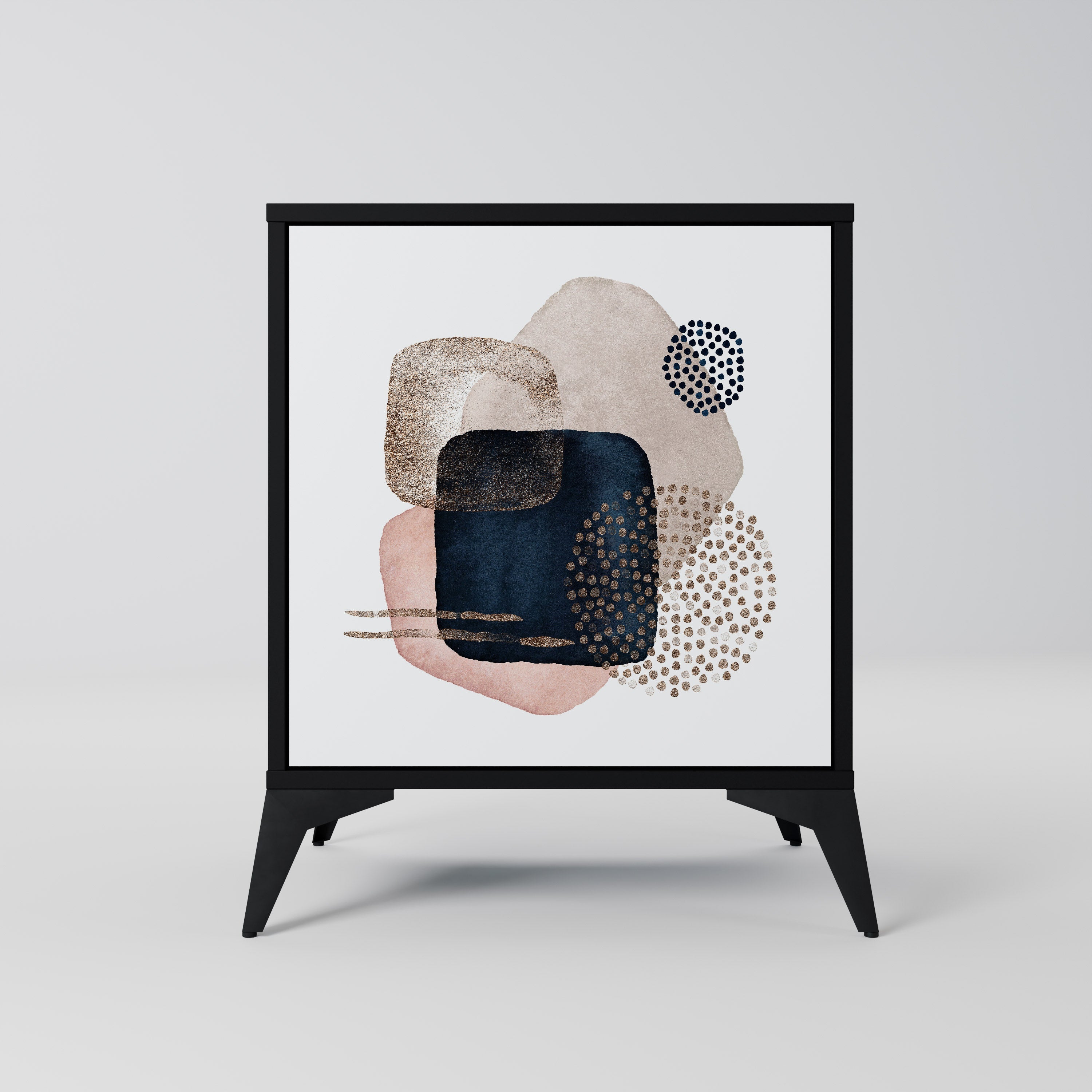 COLORFUL SHAPES Aparador de 1 Porta em Acabamento Preto