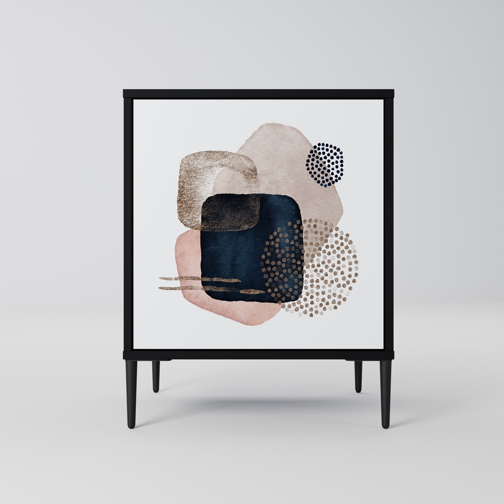 COLORFUL SHAPES Aparador de 1 Porta em Acabamento Preto