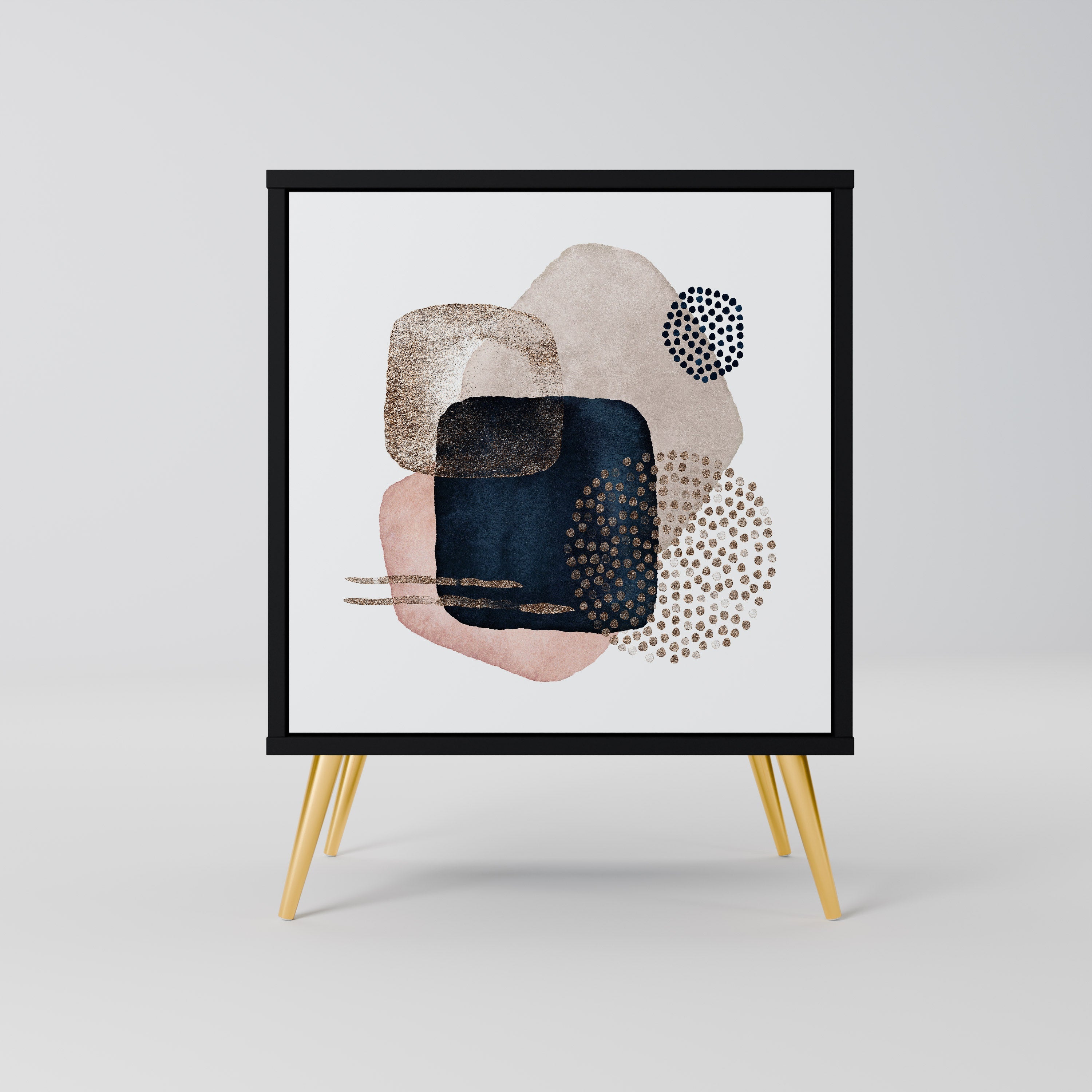 COLORFUL SHAPES Aparador de 1 Porta em Acabamento Preto