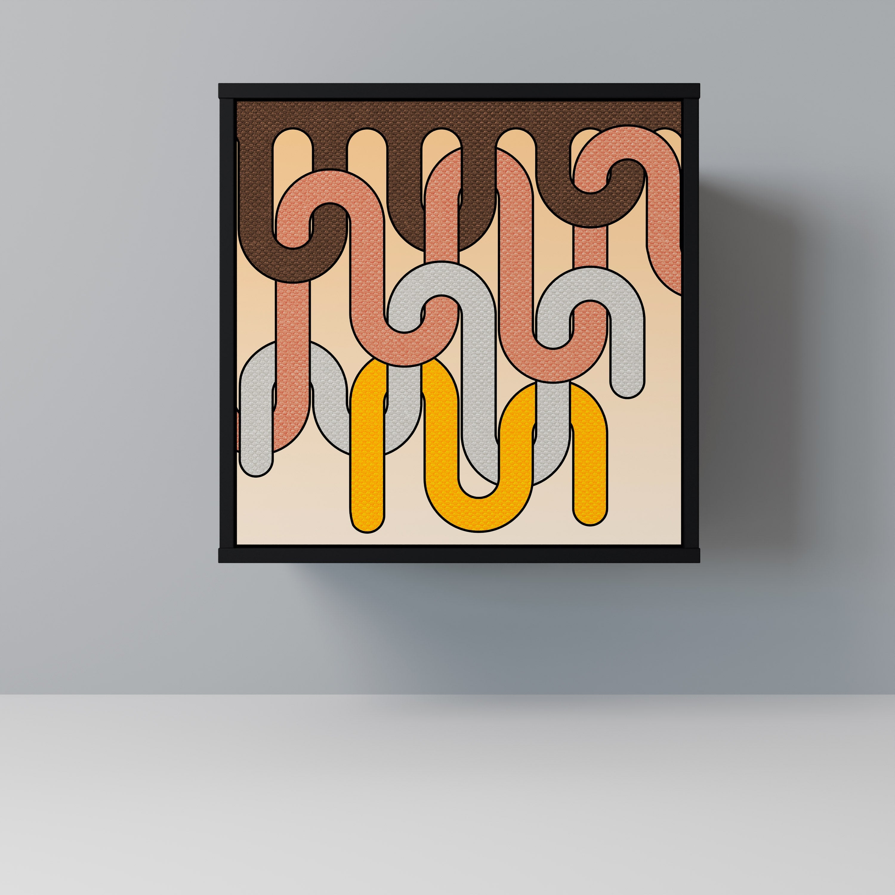 COLORFUL STRINGS Aparador de 1 Porta em Acabamento Preto