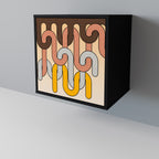 COLORFUL STRINGS Aparador de 1 Porta em Acabamento Preto