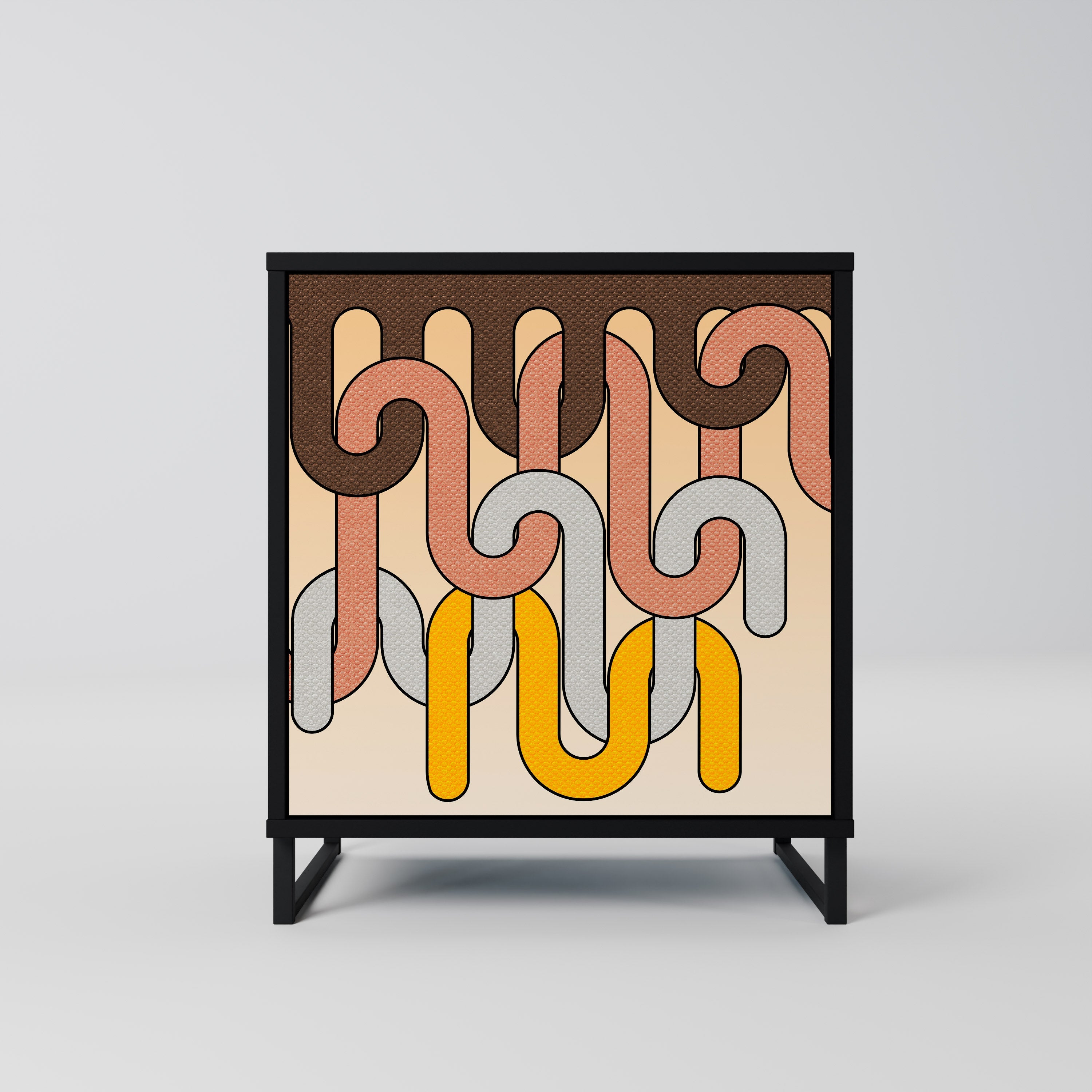 COLORFUL STRINGS Aparador de 1 Porta em Acabamento Preto