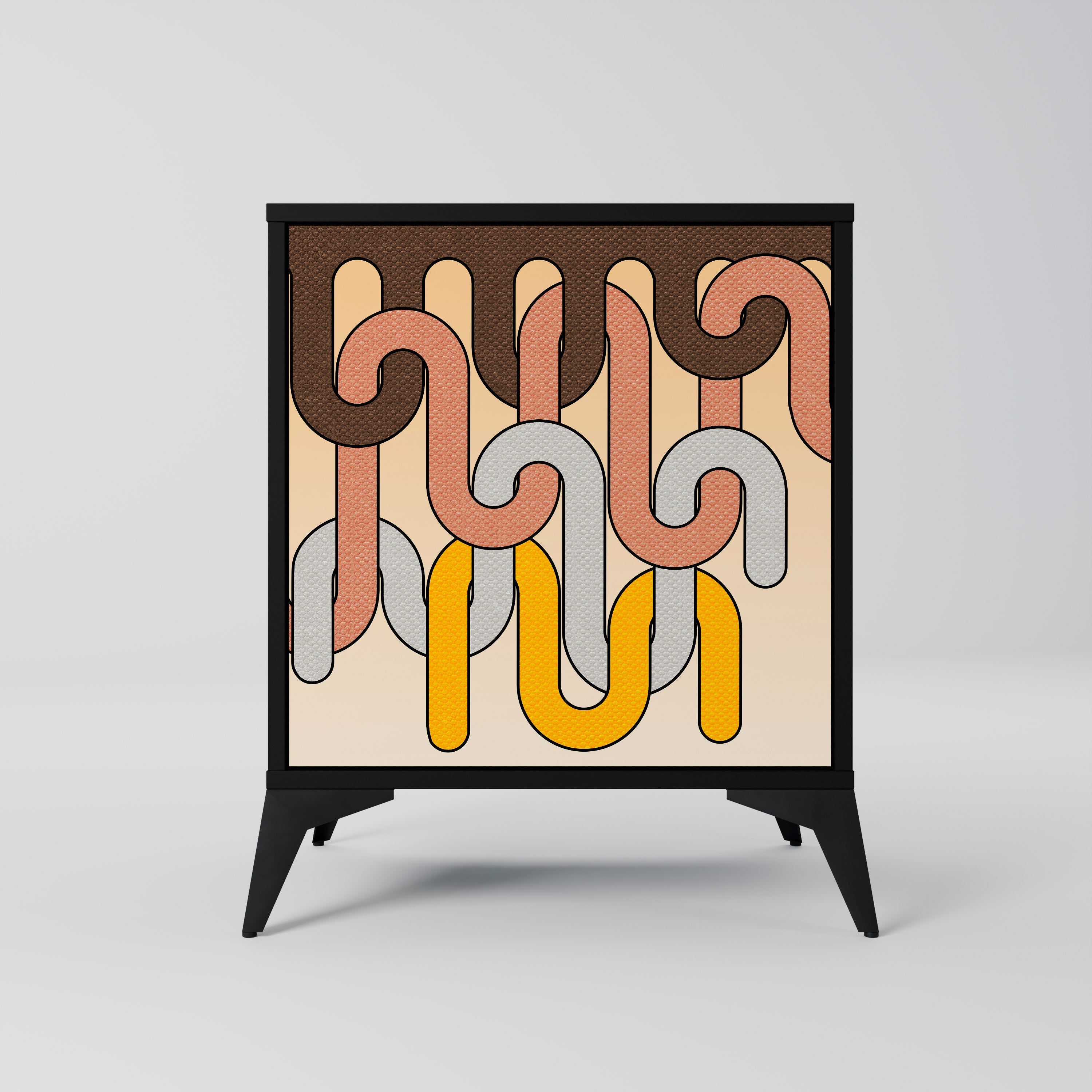 COLORFUL STRINGS Aparador de 1 Porta em Acabamento Preto