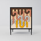 COLORFUL STRINGS Aparador de 1 Porta em Acabamento Preto