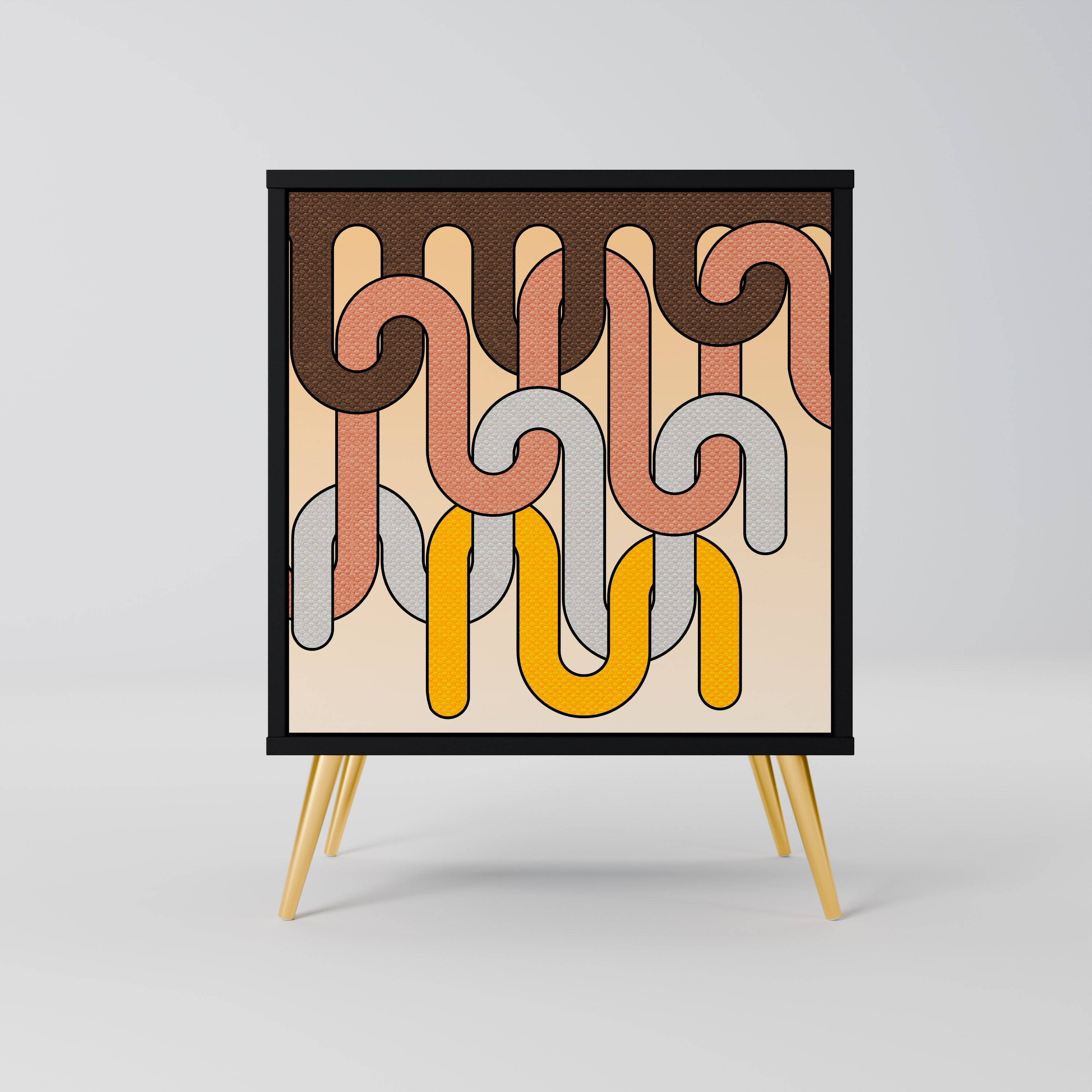 COLORFUL STRINGS Aparador de 1 Porta em Acabamento Preto