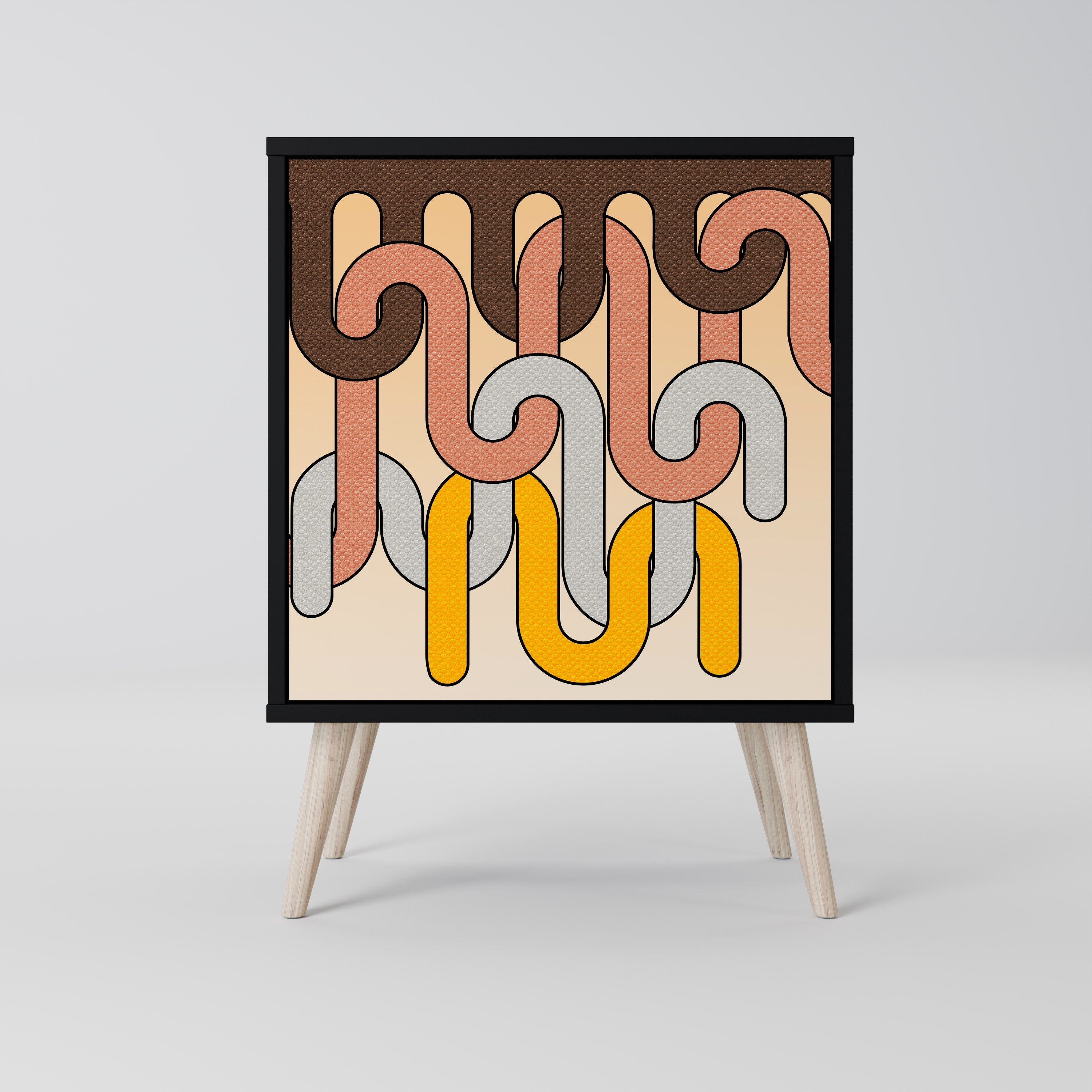 COLORFUL STRINGS Aparador de 1 Porta em Acabamento Preto