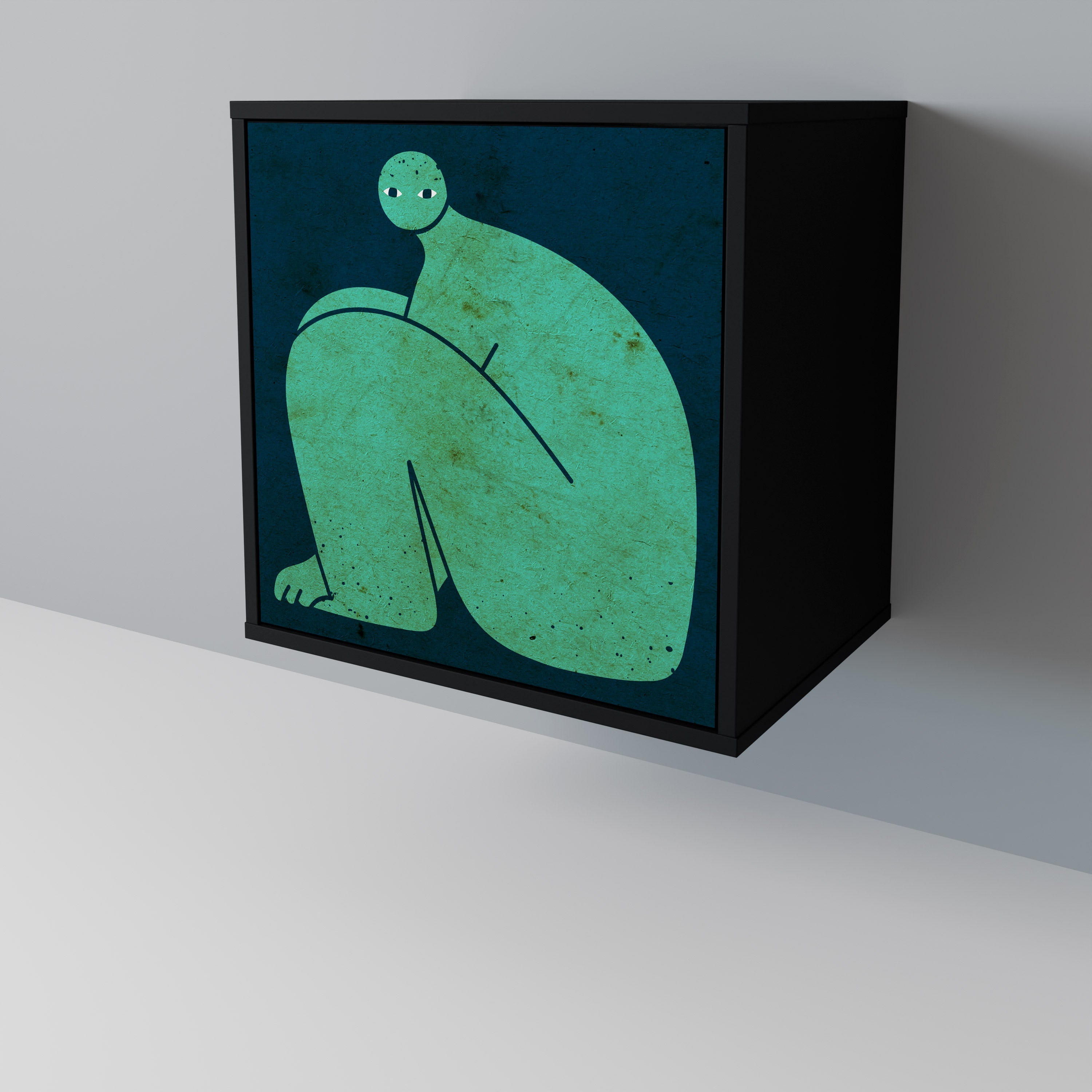 TOGETHER BUT SEPARATELY Aparador de 1 Porta em Acabamento Preto