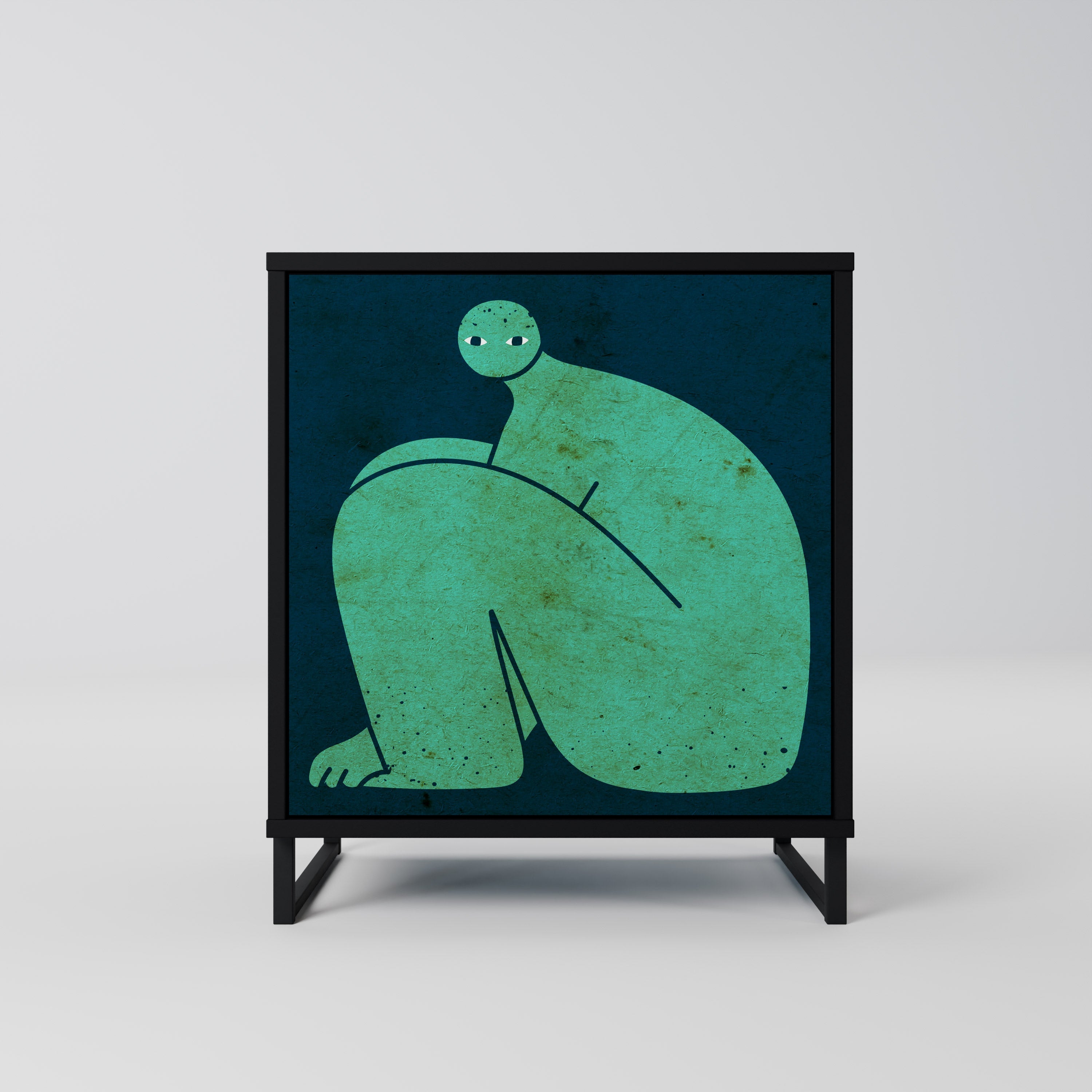 TOGETHER BUT SEPARATELY Aparador de 1 Porta em Acabamento Preto