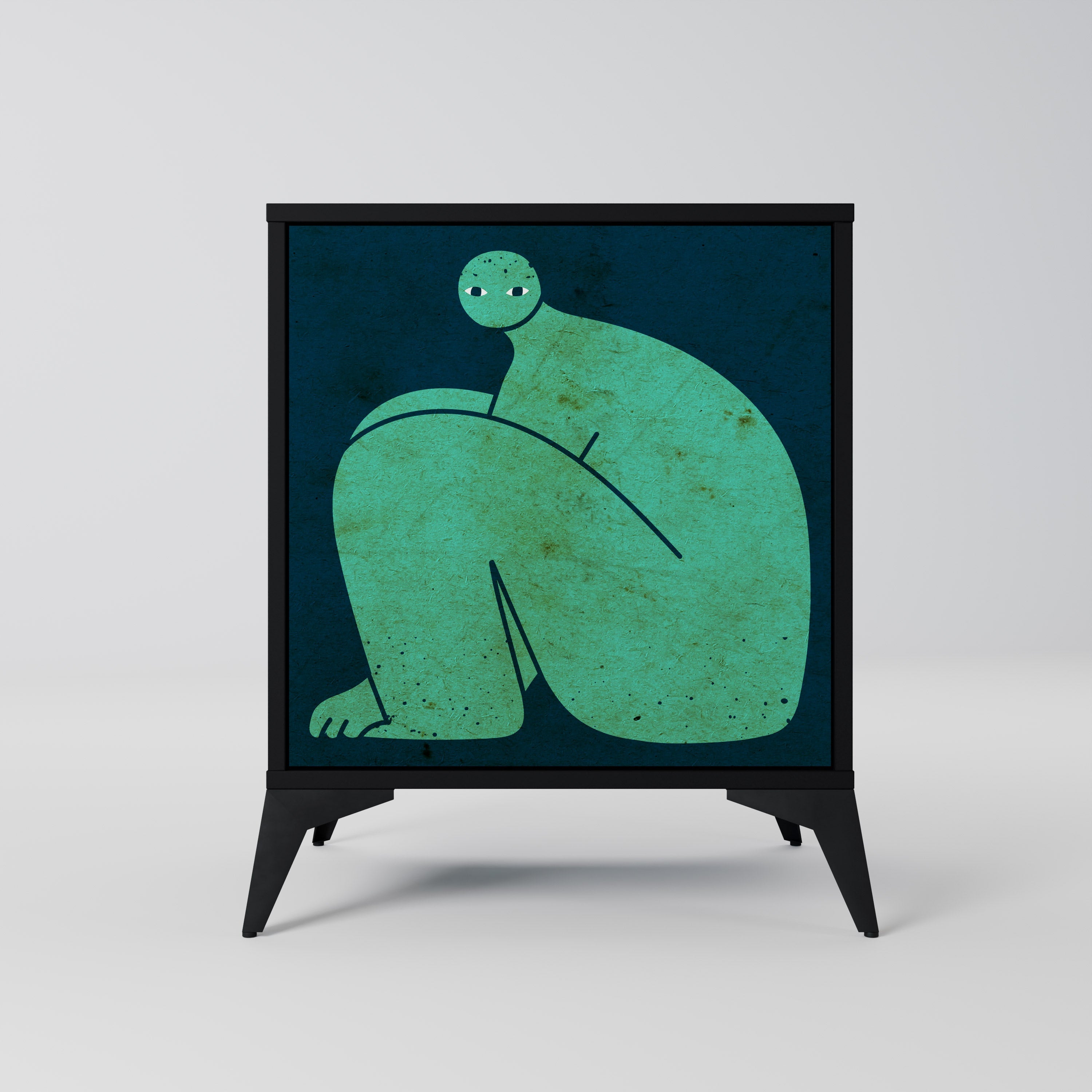 TOGETHER BUT SEPARATELY Aparador de 1 Porta em Acabamento Preto