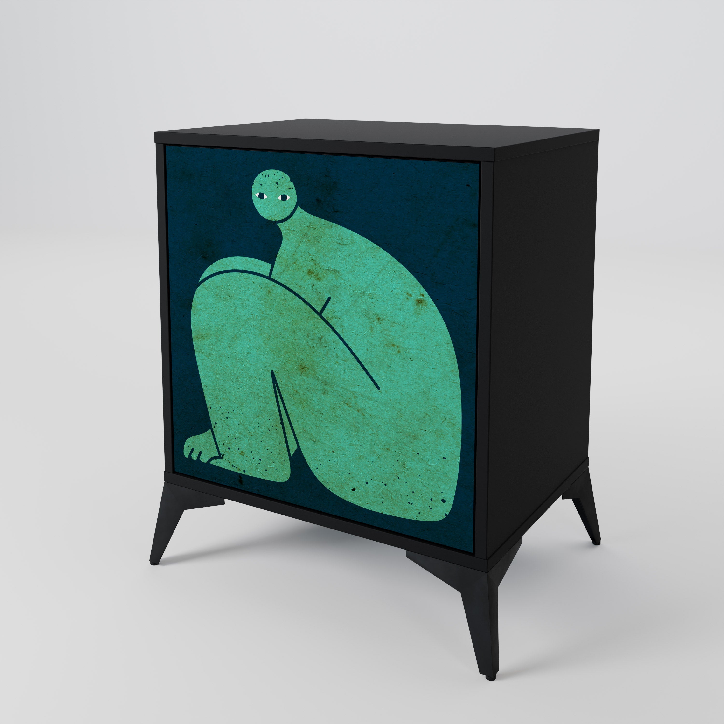 TOGETHER BUT SEPARATELY Aparador de 1 Porta em Acabamento Preto