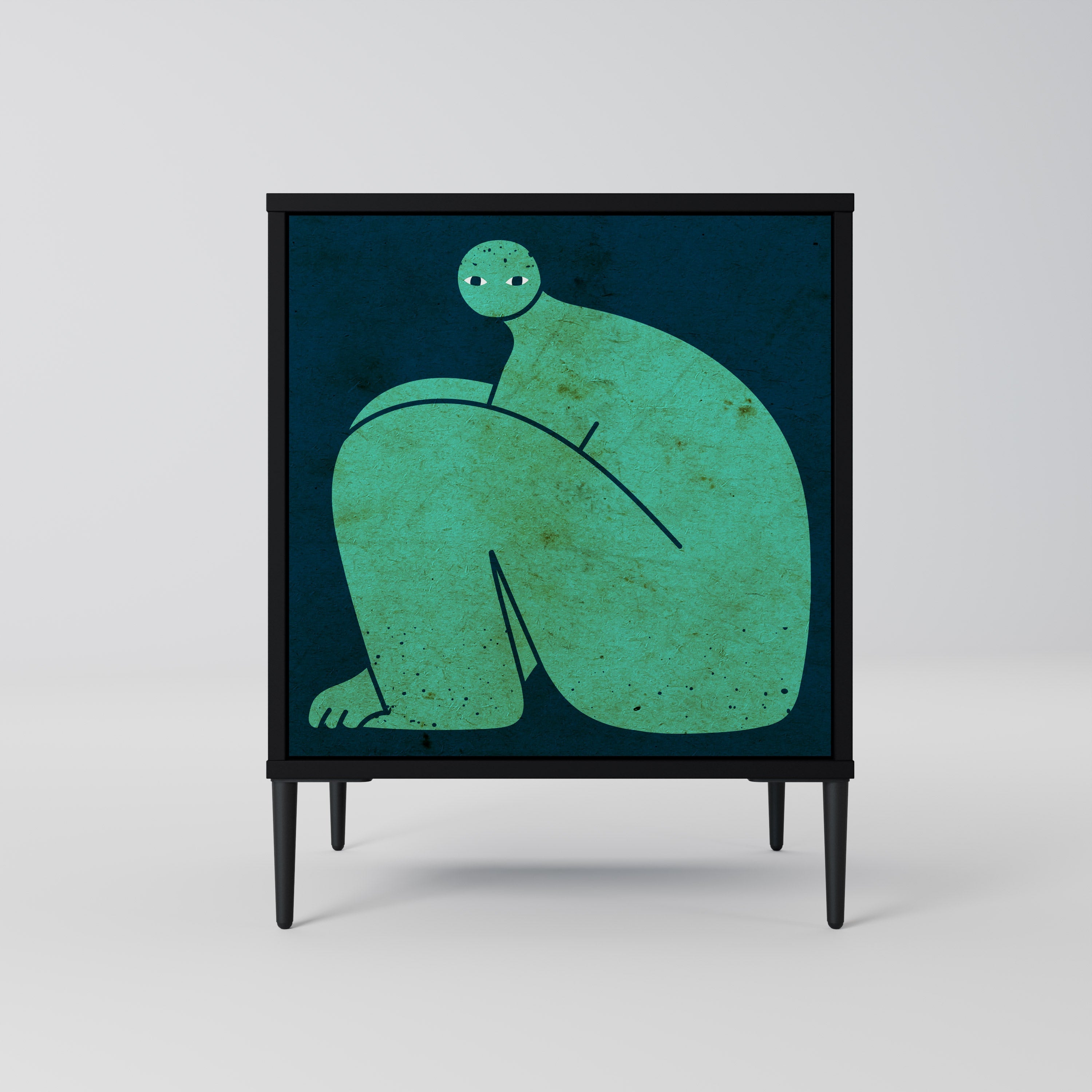 TOGETHER BUT SEPARATELY Aparador de 1 Porta em Acabamento Preto