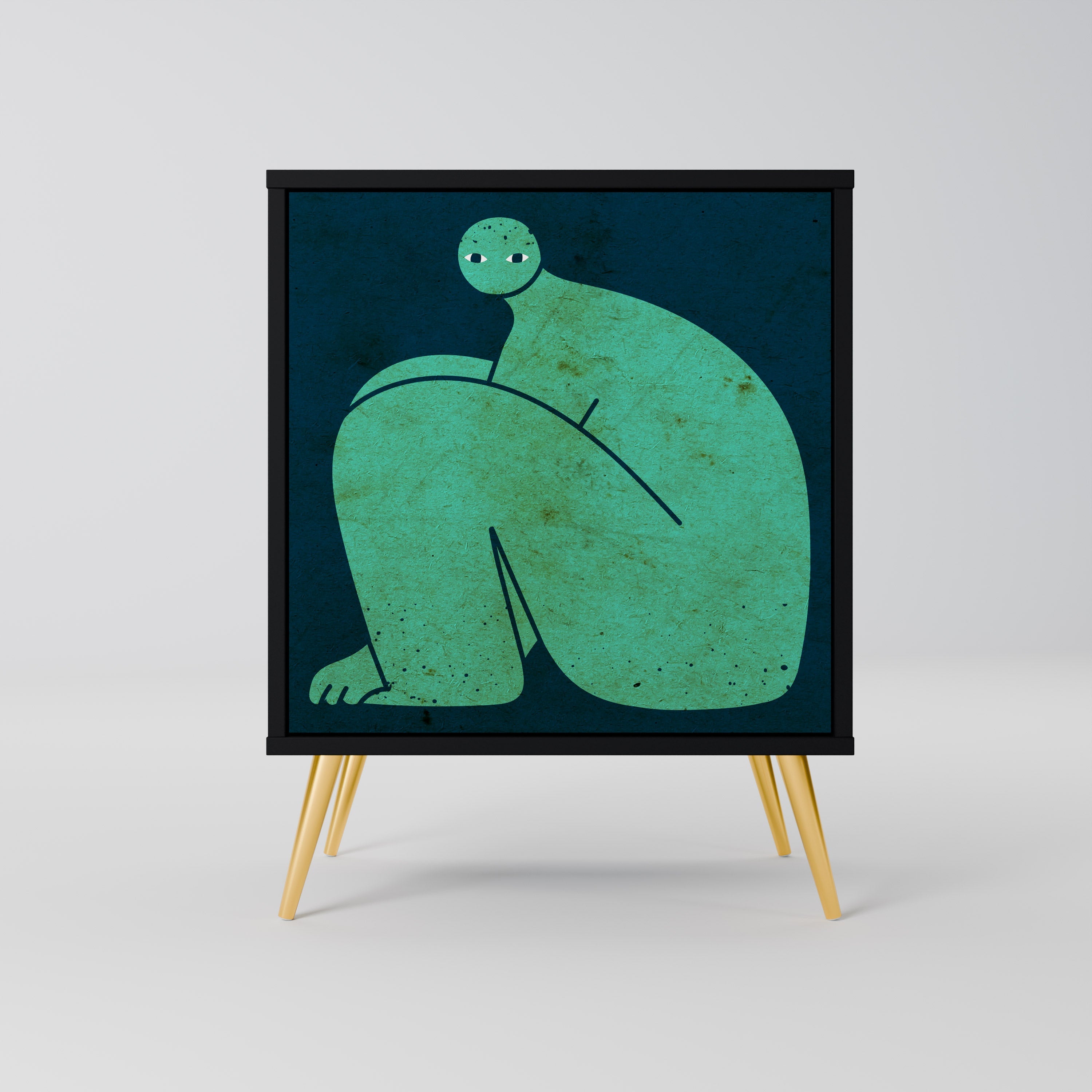 TOGETHER BUT SEPARATELY Aparador de 1 Porta em Acabamento Preto