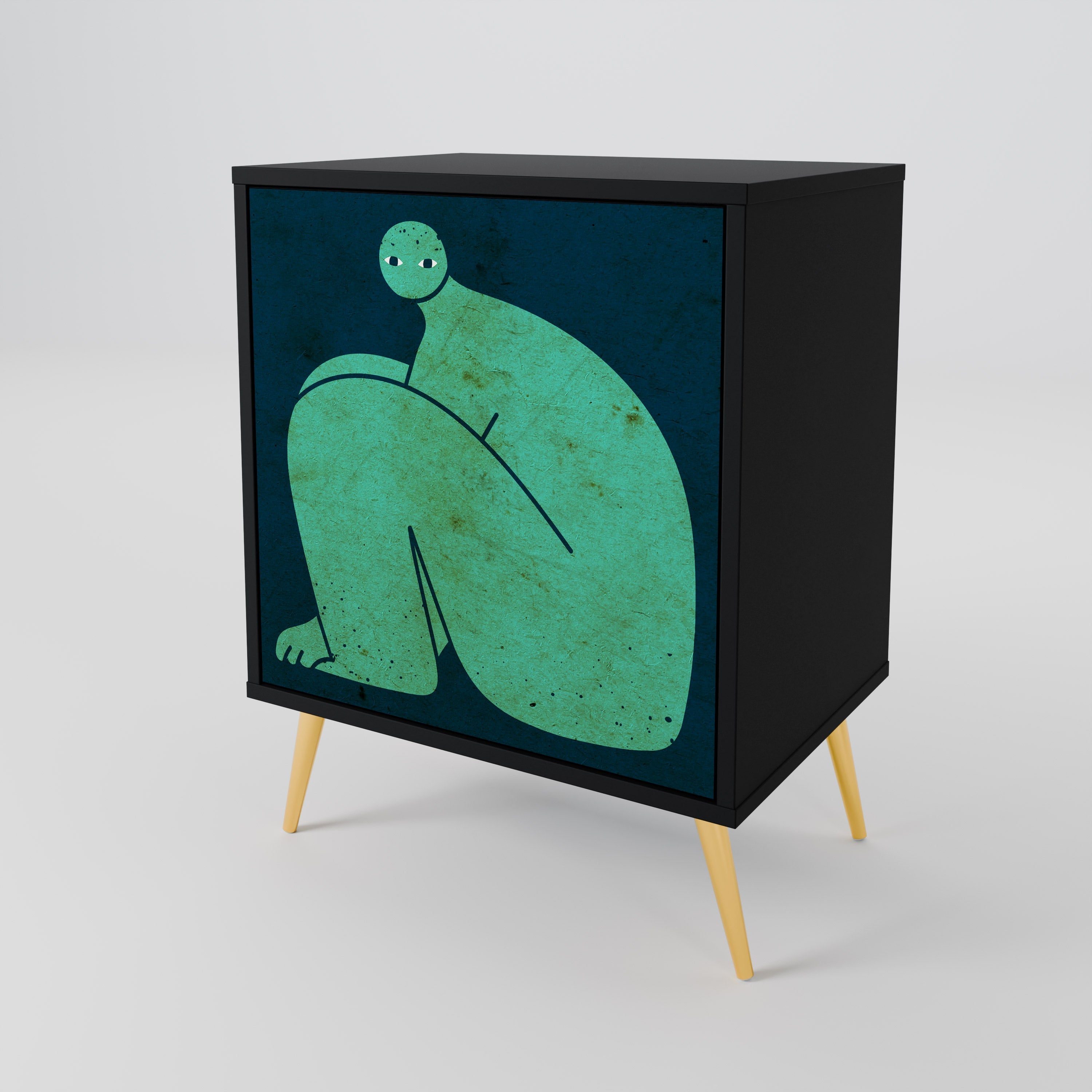 TOGETHER BUT SEPARATELY Aparador de 1 Porta em Acabamento Preto