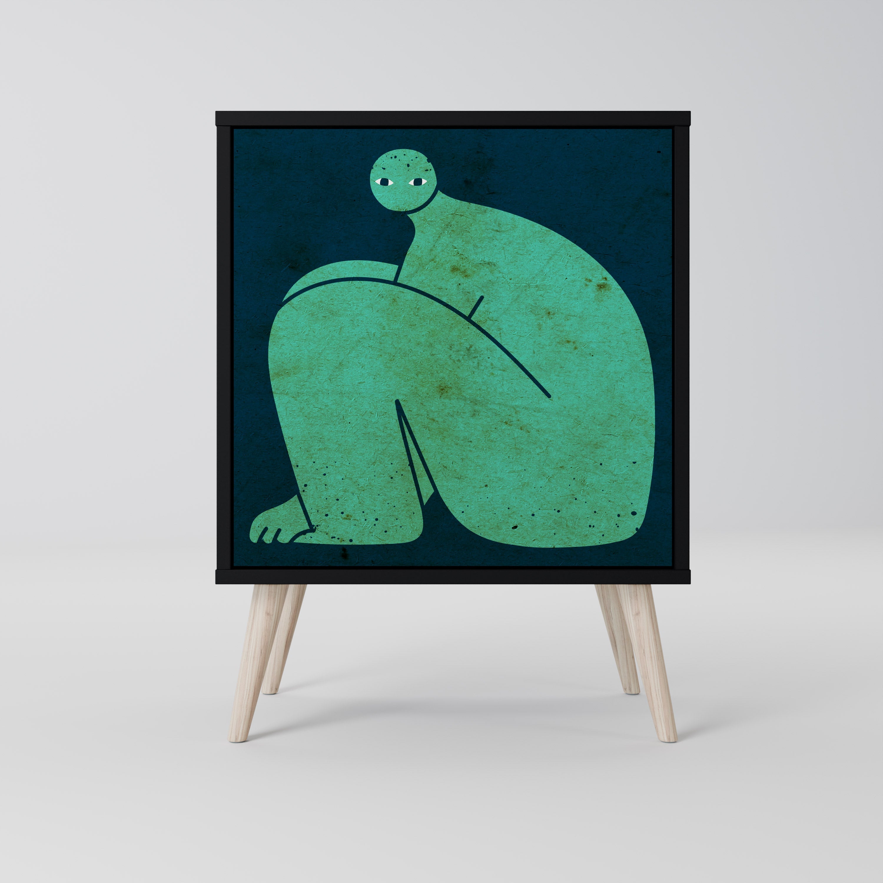 TOGETHER BUT SEPARATELY Aparador de 1 Porta em Acabamento Preto