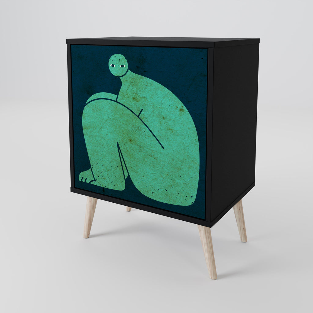 TOGETHER BUT SEPARATELY Aparador de 1 Porta em Acabamento Preto