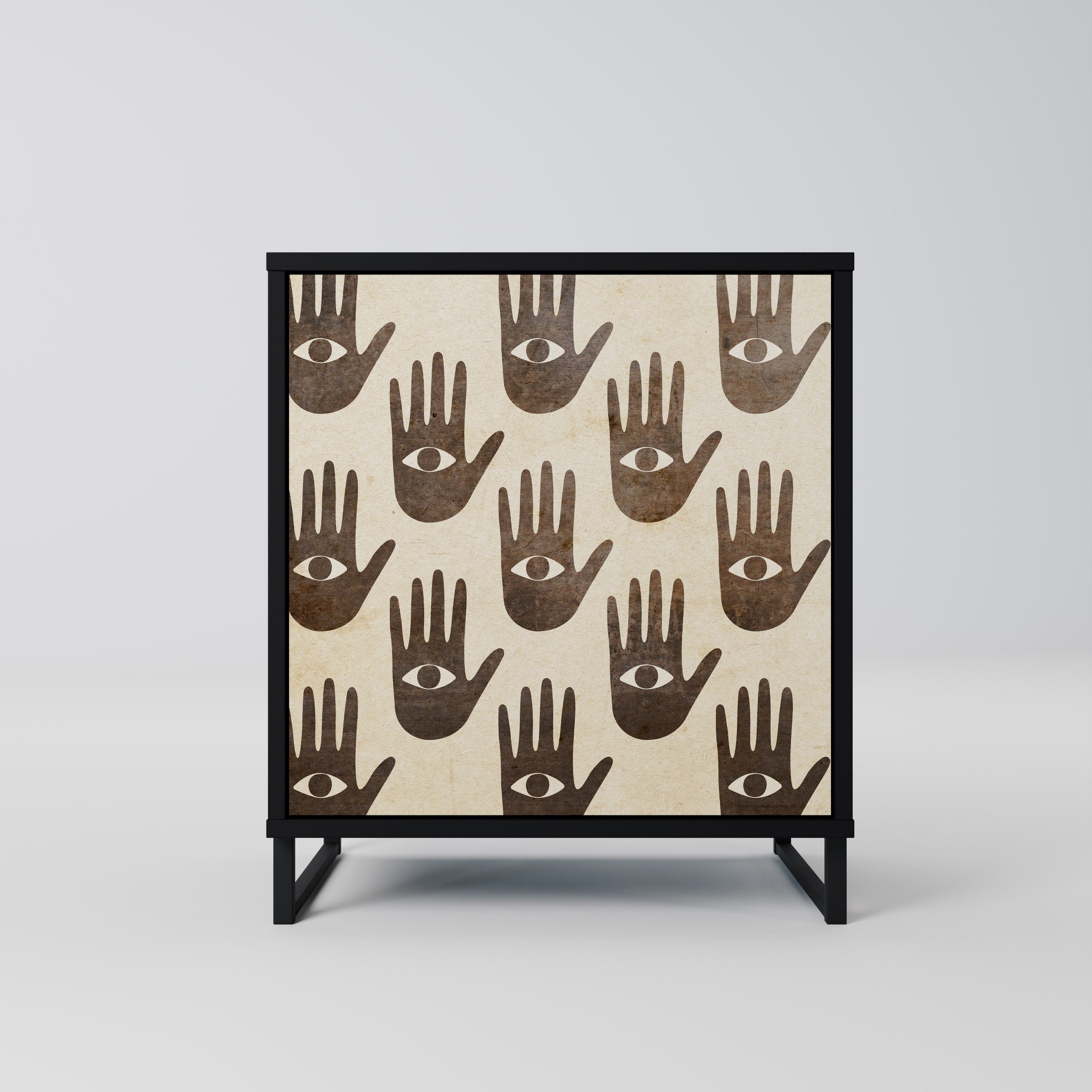 SEE MORE Aparador de 1 Porta em Acabamento Preto