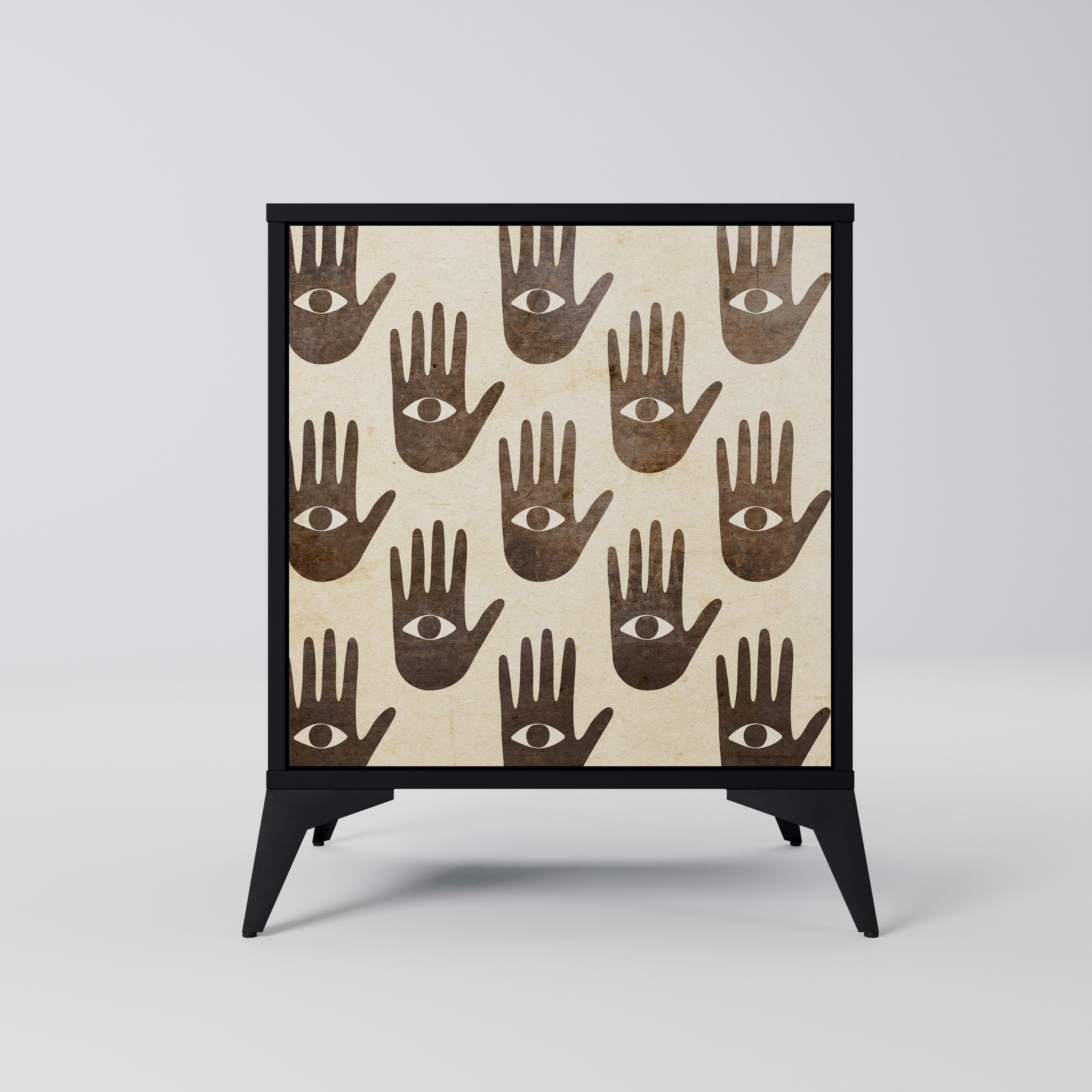 SEE MORE Aparador de 1 Porta em Acabamento Preto