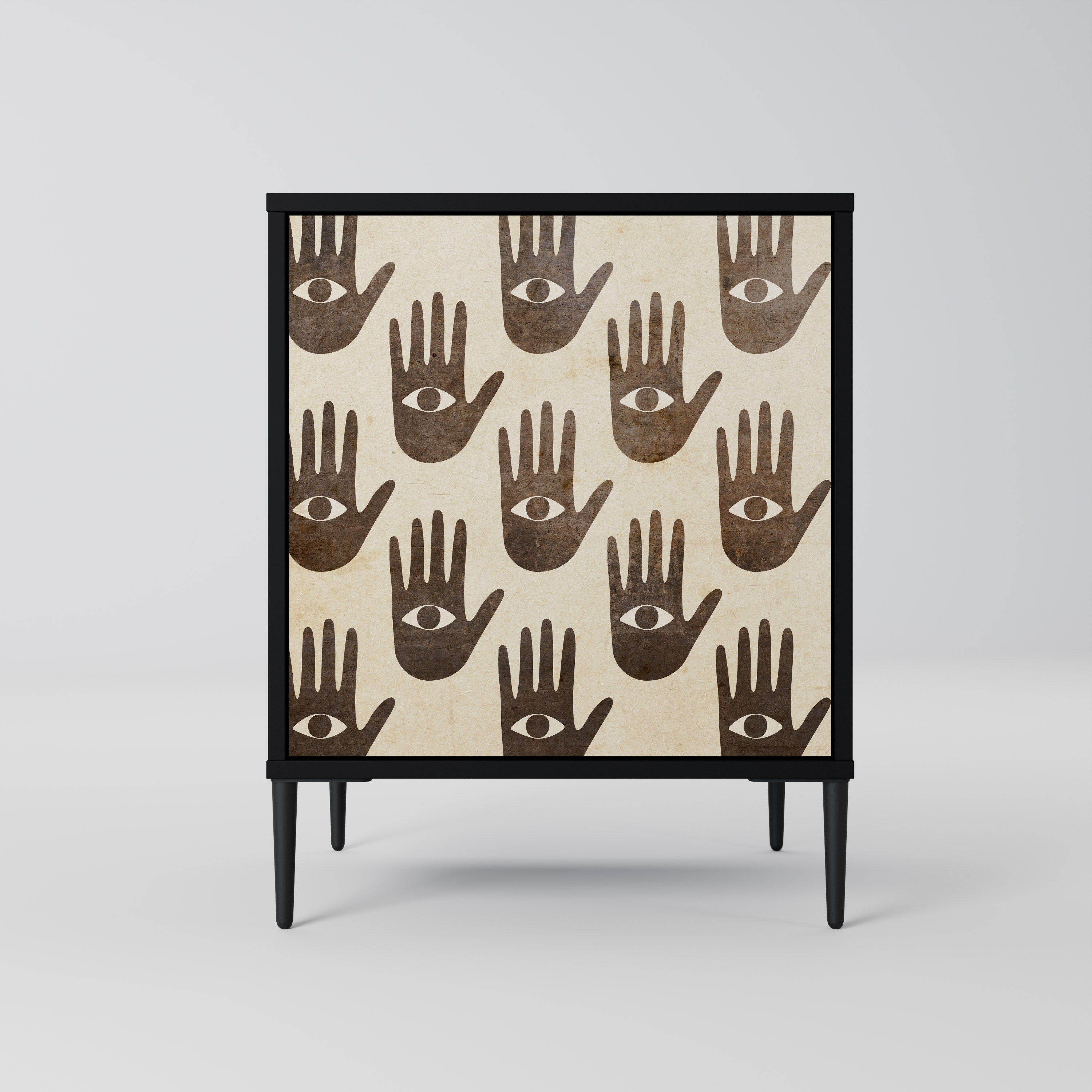 SEE MORE Aparador de 1 Porta em Acabamento Preto