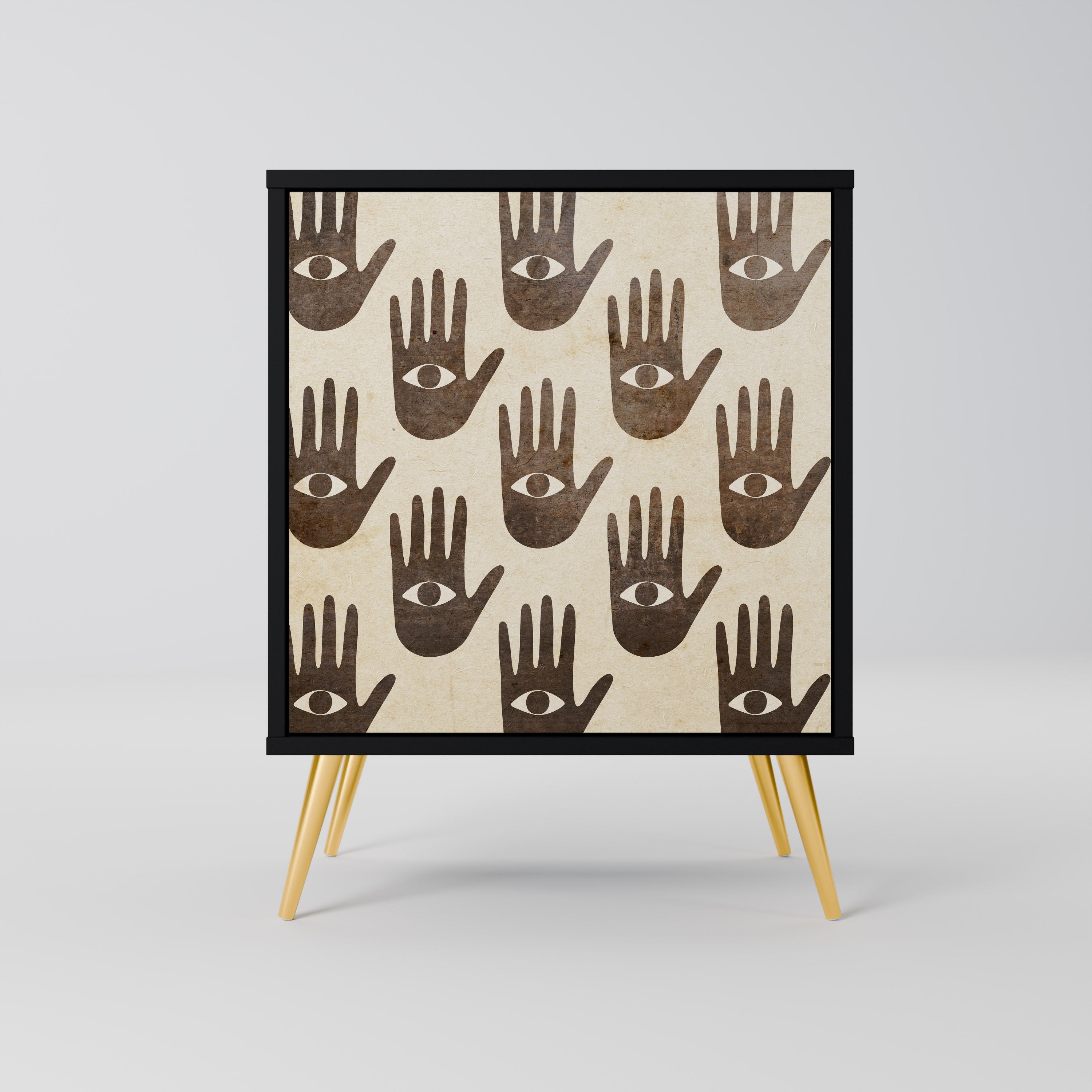 SEE MORE Aparador de 1 Porta em Acabamento Preto