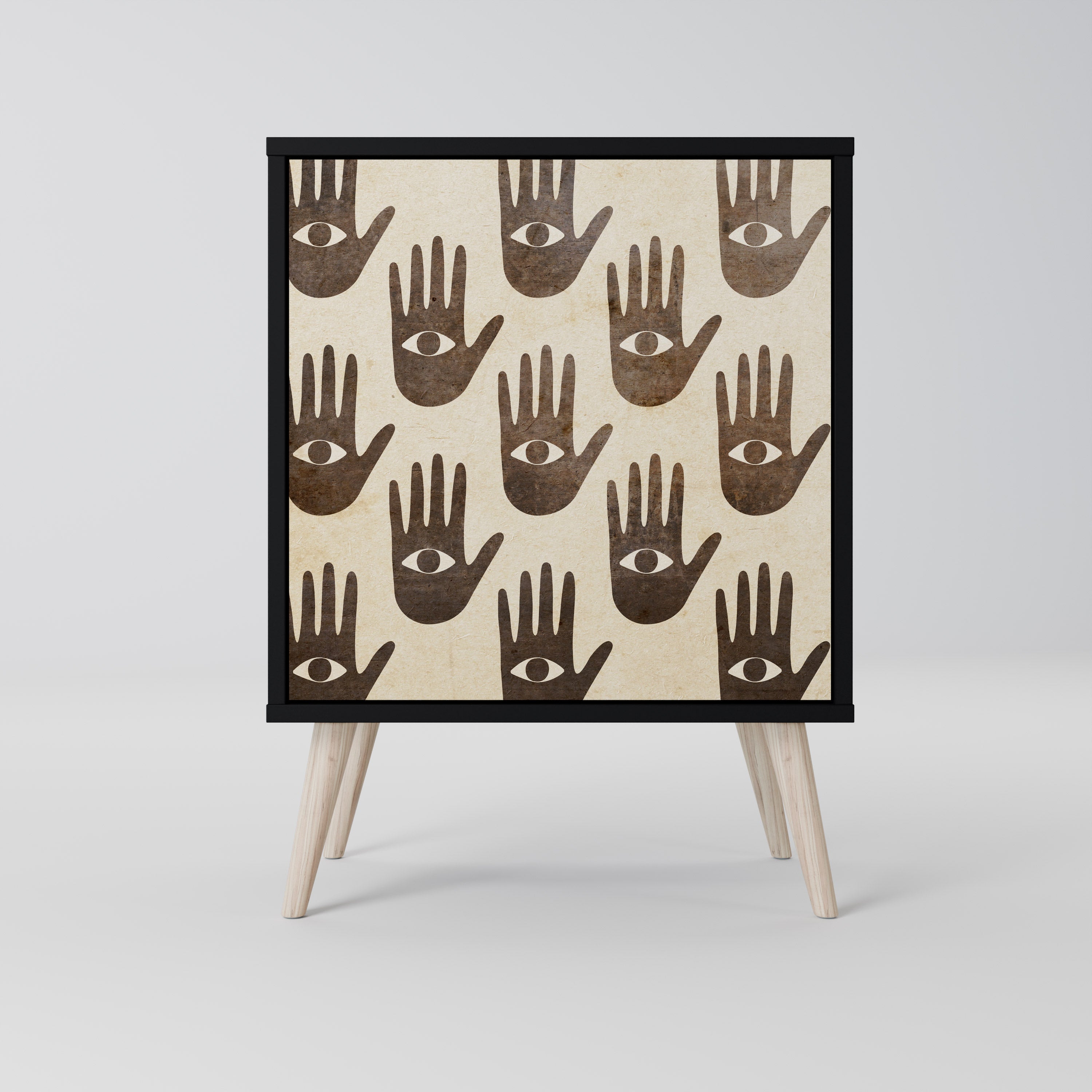 SEE MORE Aparador de 1 Porta em Acabamento Preto