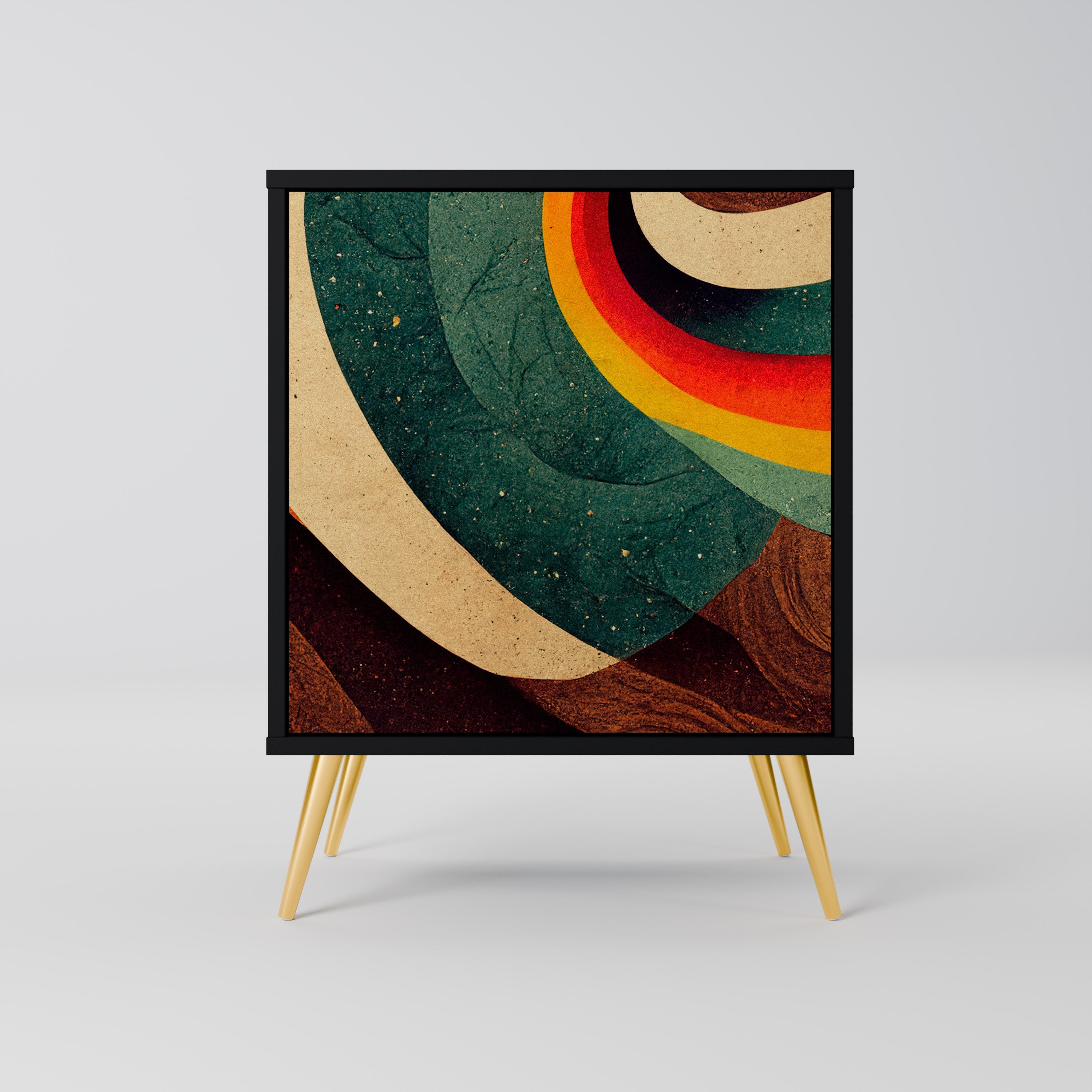 COLORFUL STRANDS Aparador de 1 Porta em Acabamento Preto