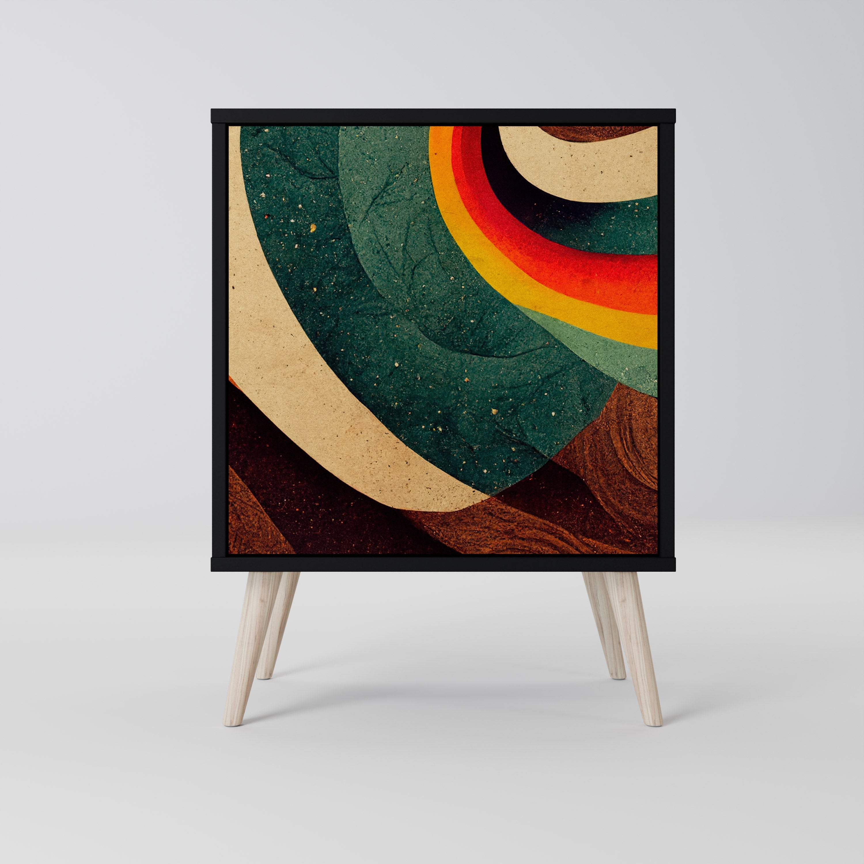 COLORFUL STRANDS Aparador de 1 Porta em Acabamento Preto