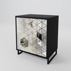 ASHEN ARIA Aparador de 1 Porta em Acabamento Preto