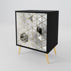 ASHEN ARIA Aparador de 1 Porta em Acabamento Preto