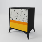 DYED BY ORANGE 1-Door Sideboard in Black Finish