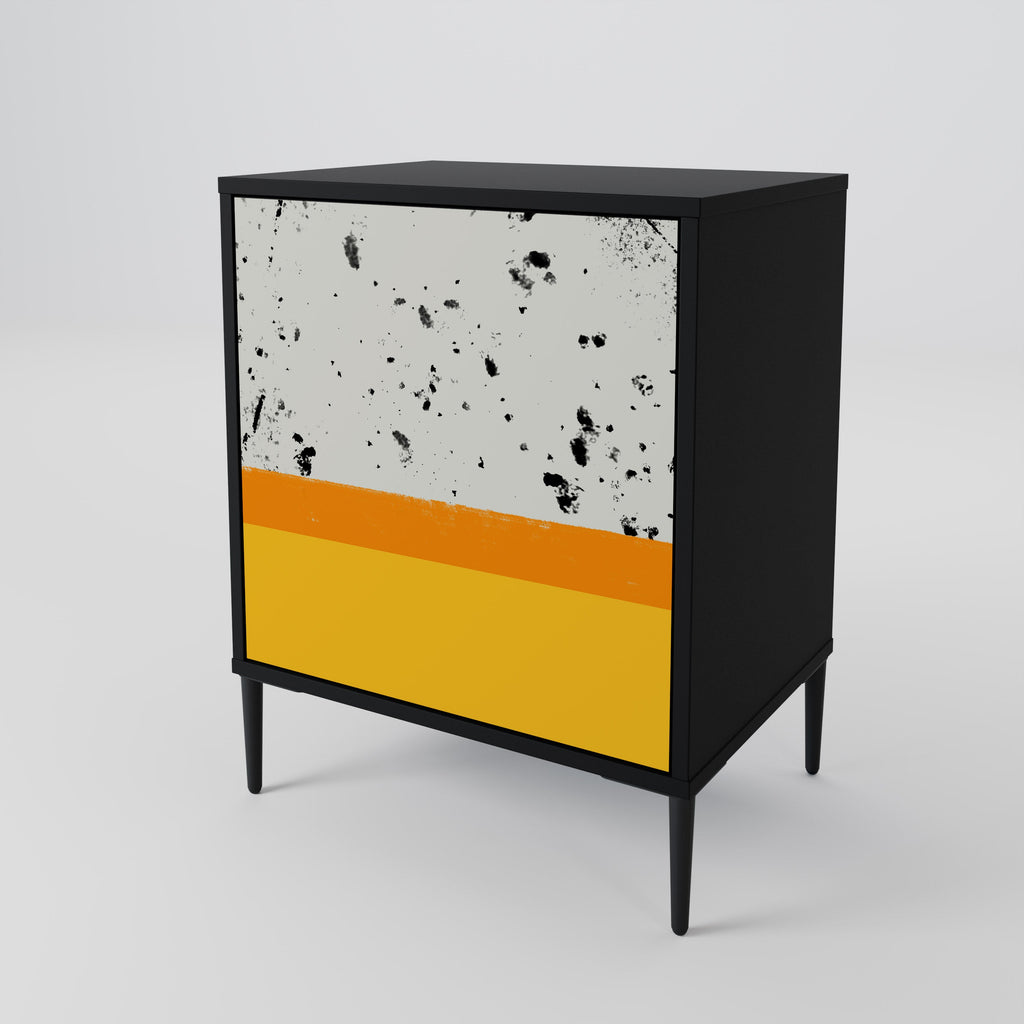 DYED BY ORANGE 1-Door Sideboard in Black Finish