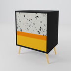 DYED BY ORANGE 1-Door Sideboard in Black Finish