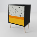 DYED BY ORANGE 1-Door Sideboard in Black Finish