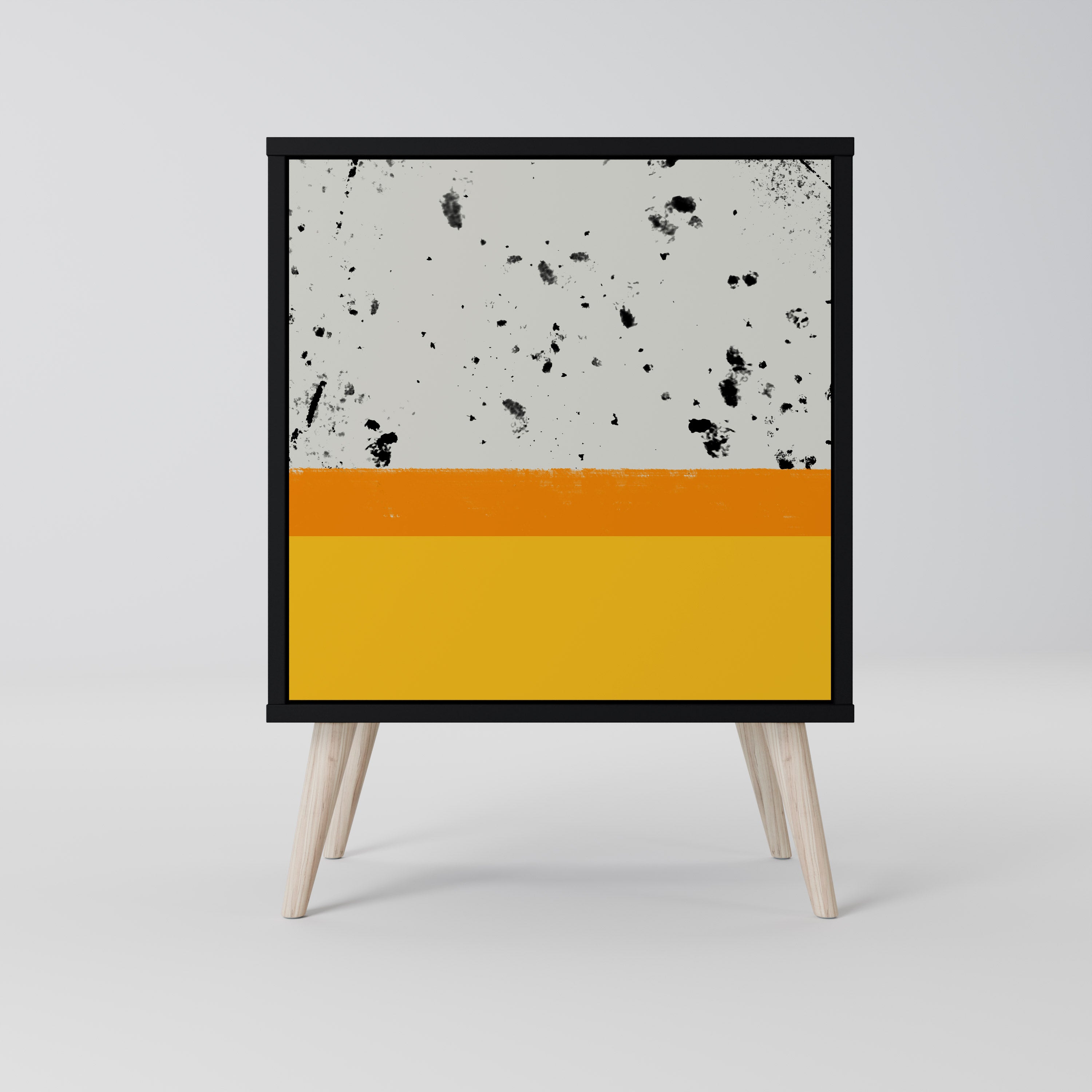 DYED BY ORANGE Aparador de 1 Porta em Acabamento Preto