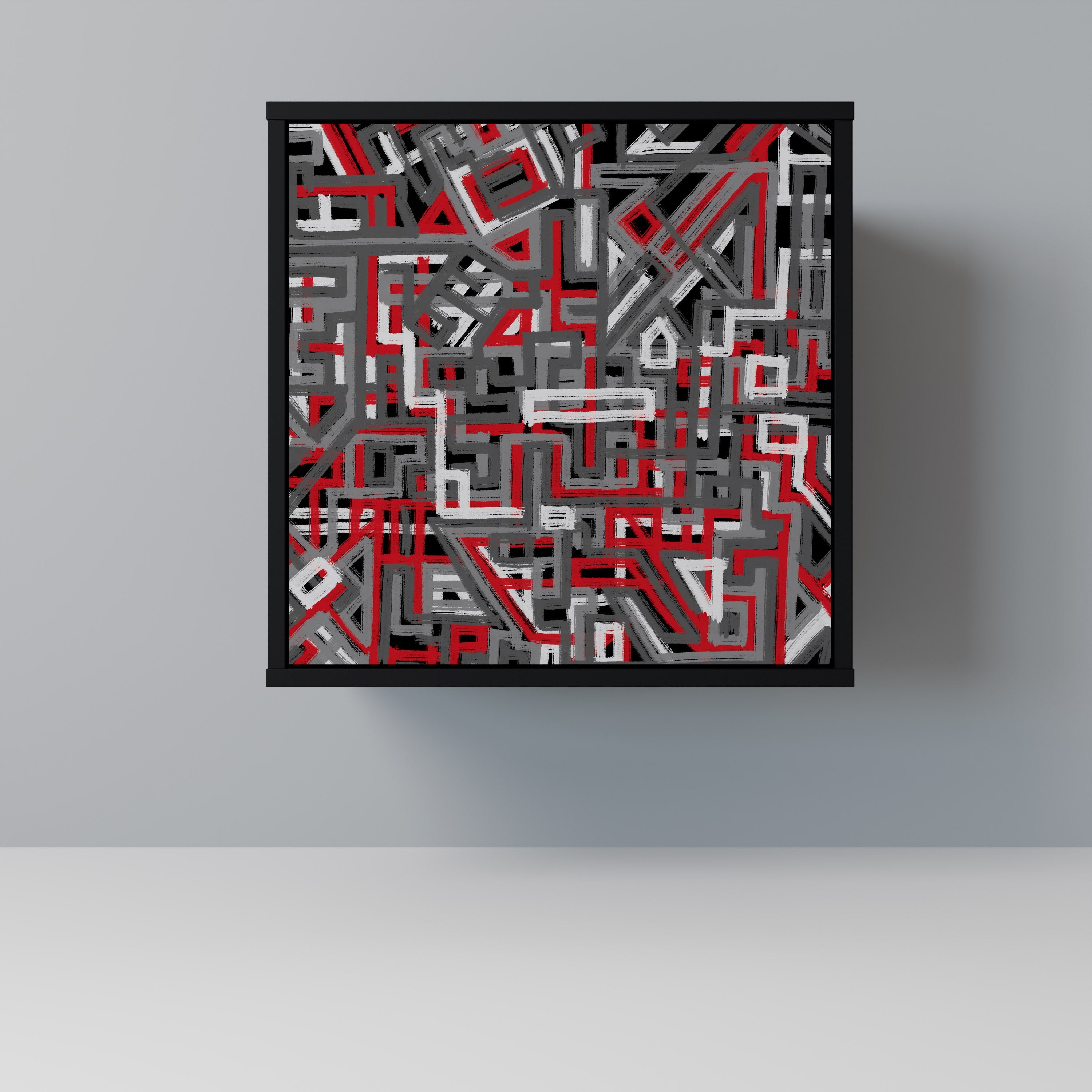 BROKEN LINES Aparador de 1 Porta em Acabamento Preto