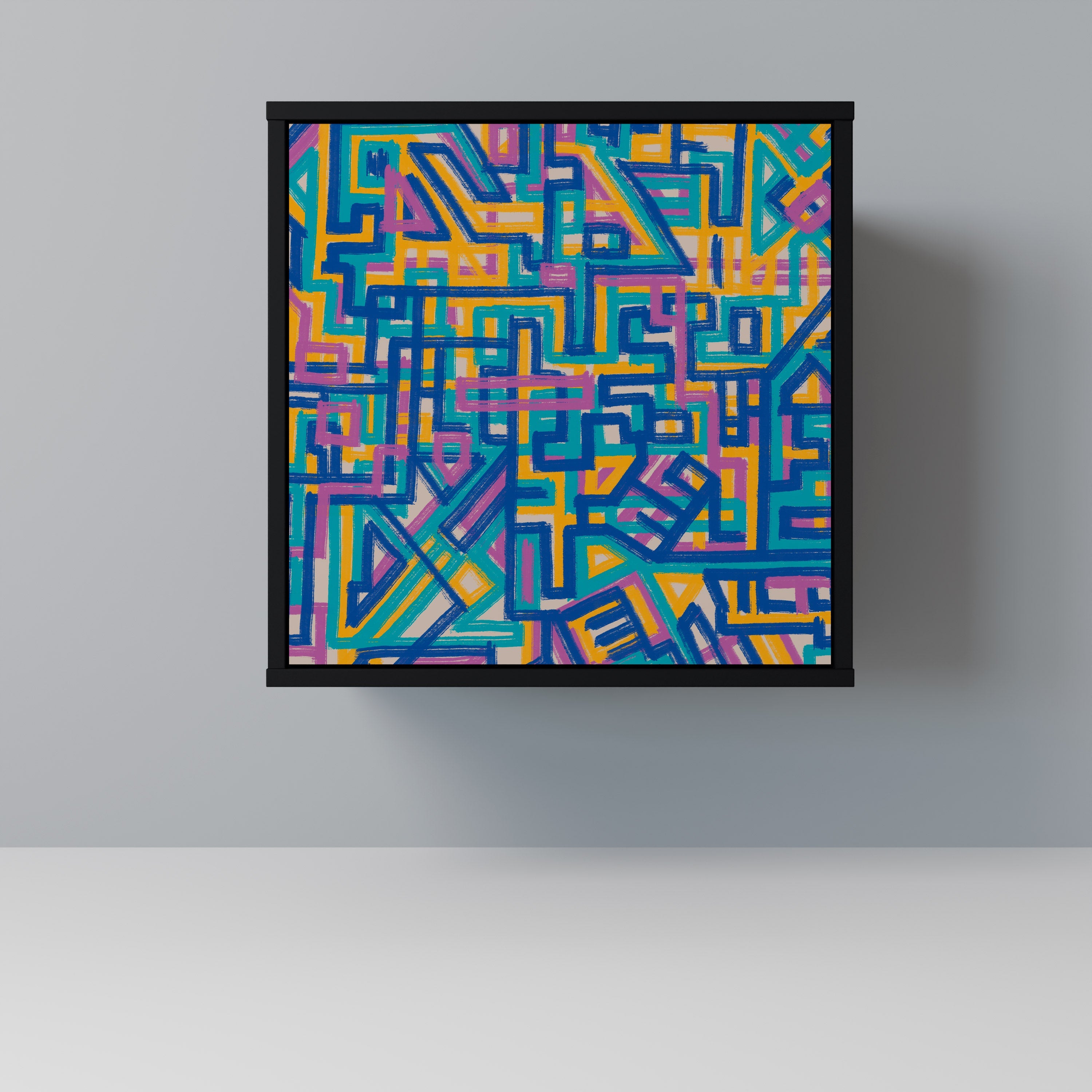 MEMORIES MAP Aparador de 1 Porta em Acabamento Preto