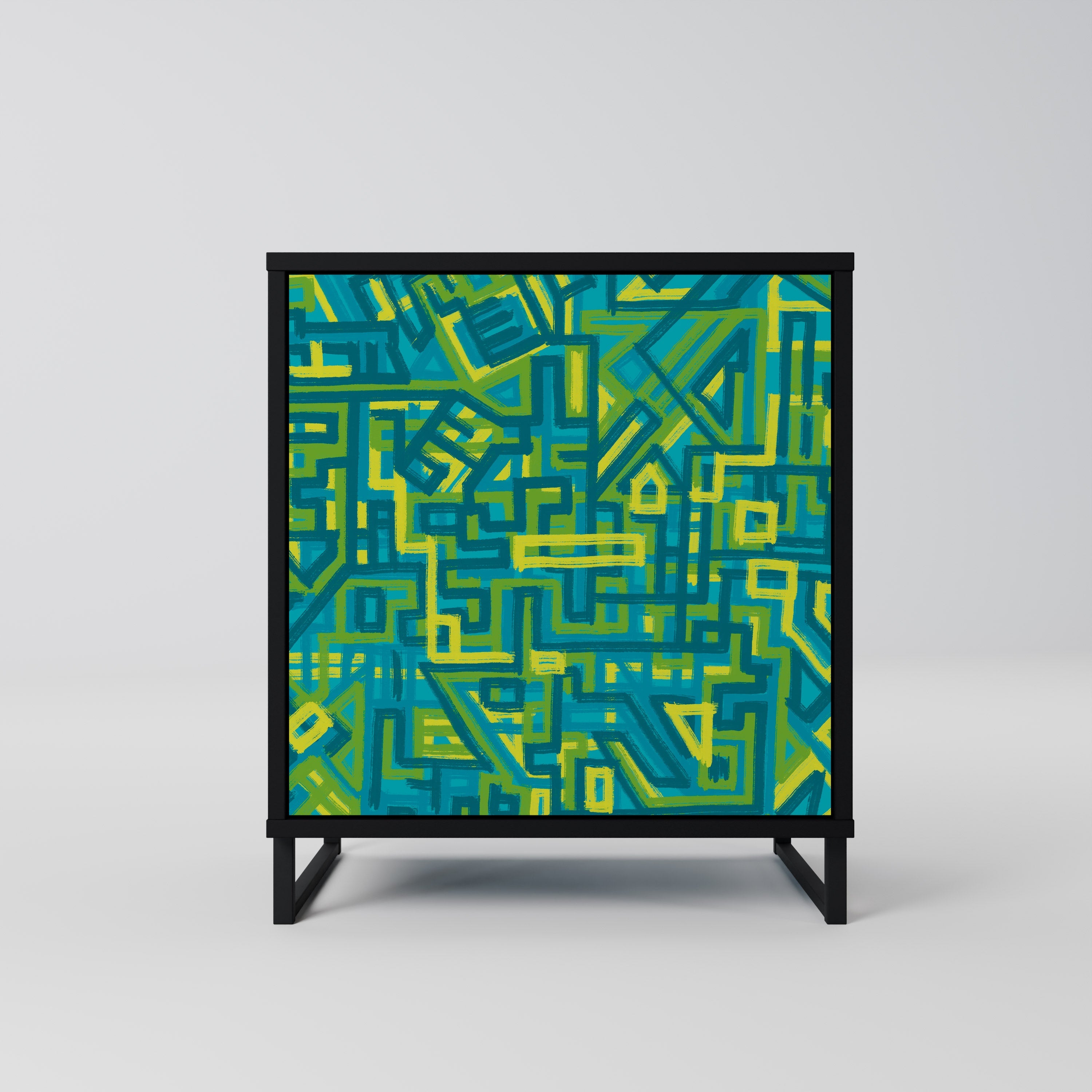 NOSTALGIC MEMORIES Aparador de 1 Porta em Acabamento Preto