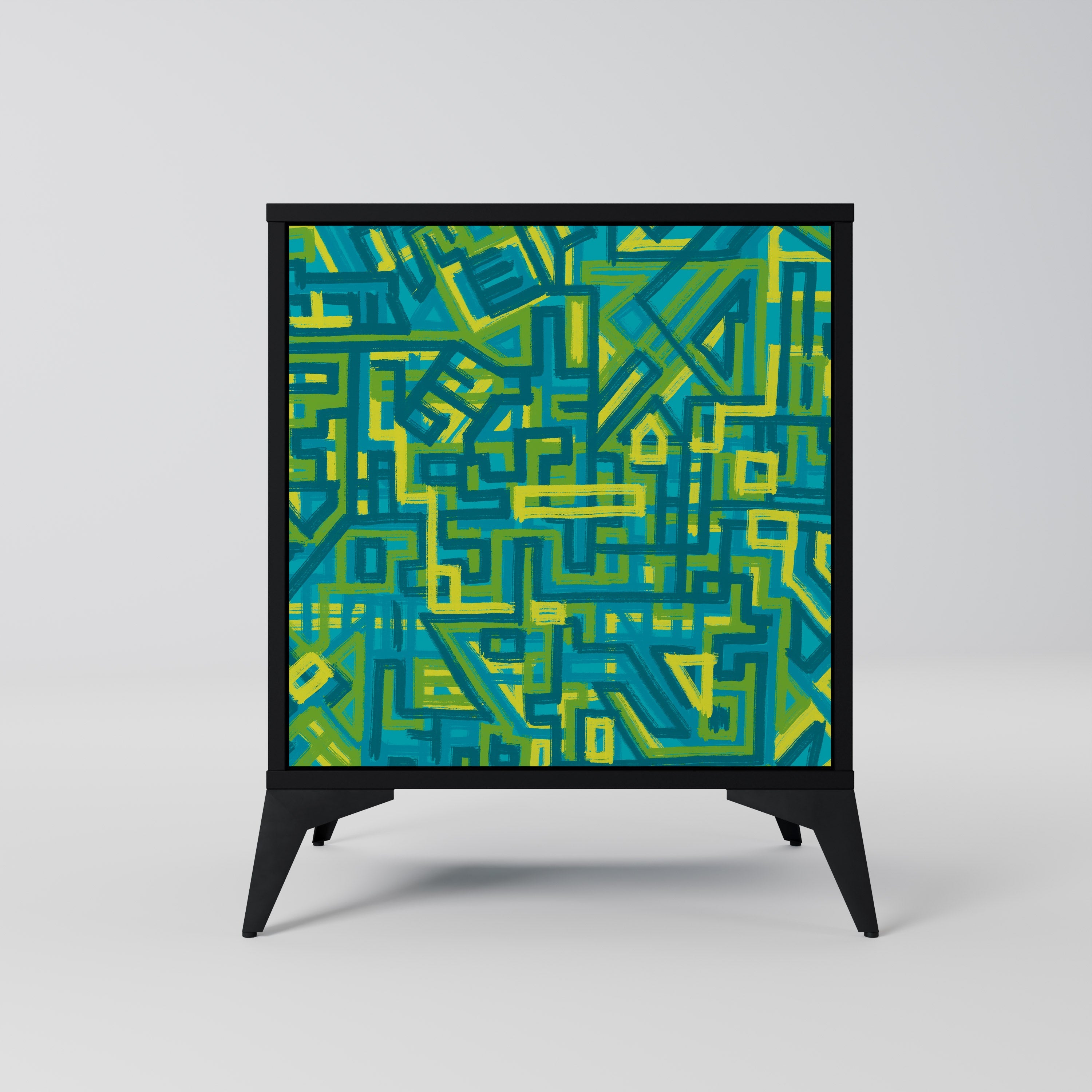 NOSTALGIC MEMORIES Aparador de 1 Porta em Acabamento Preto