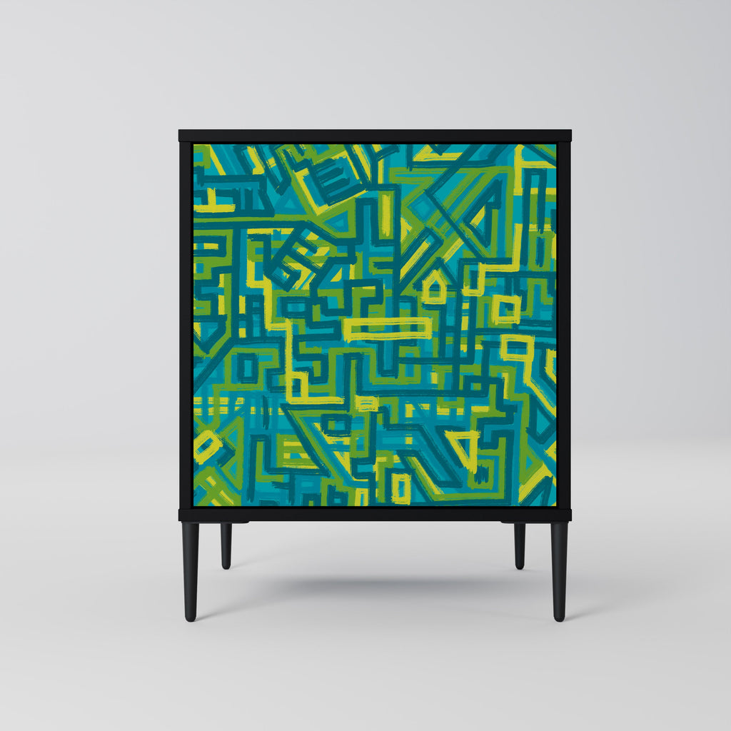 NOSTALGIC MEMORIES 1-Door Sideboard in Black Finish