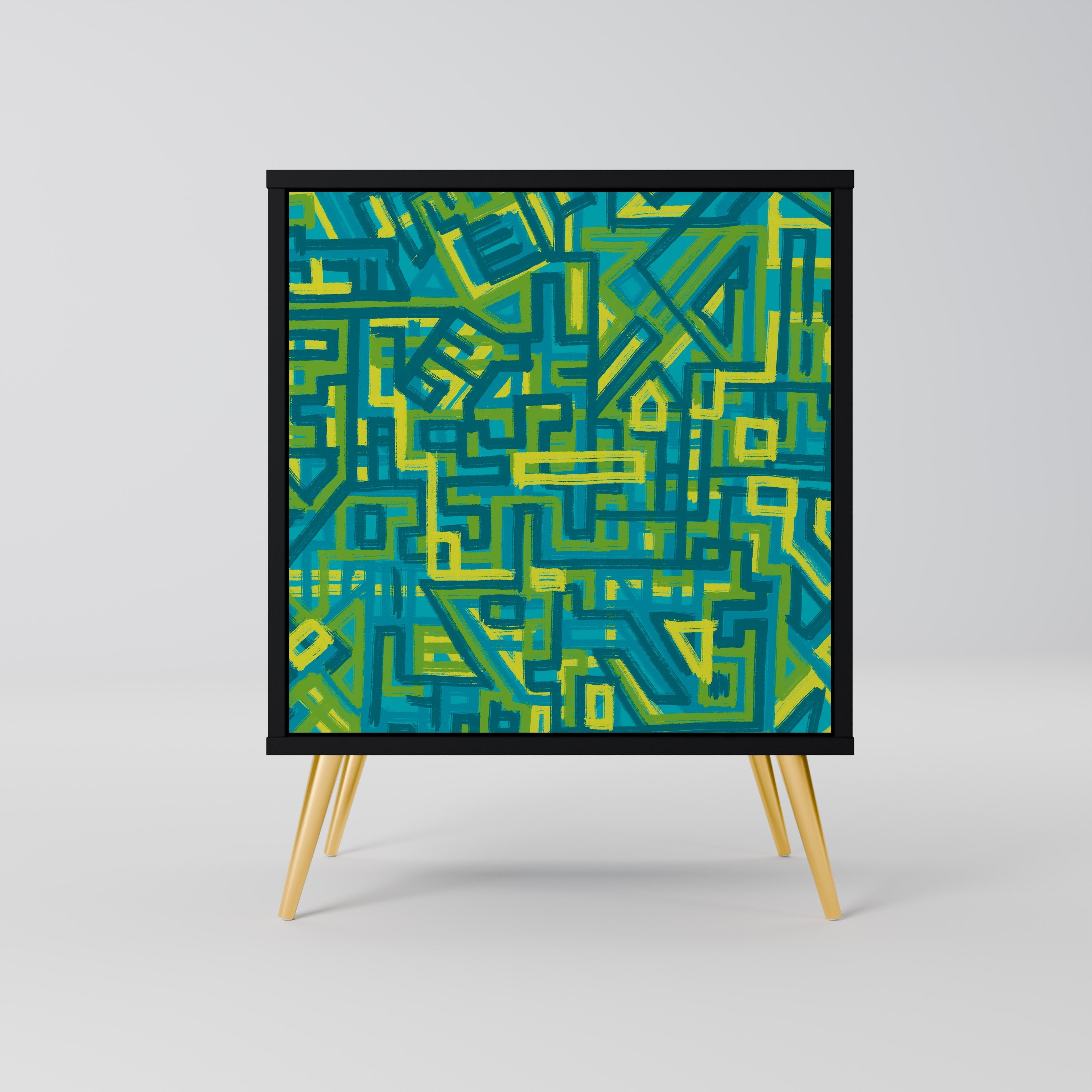 NOSTALGIC MEMORIES Aparador de 1 Porta em Acabamento Preto