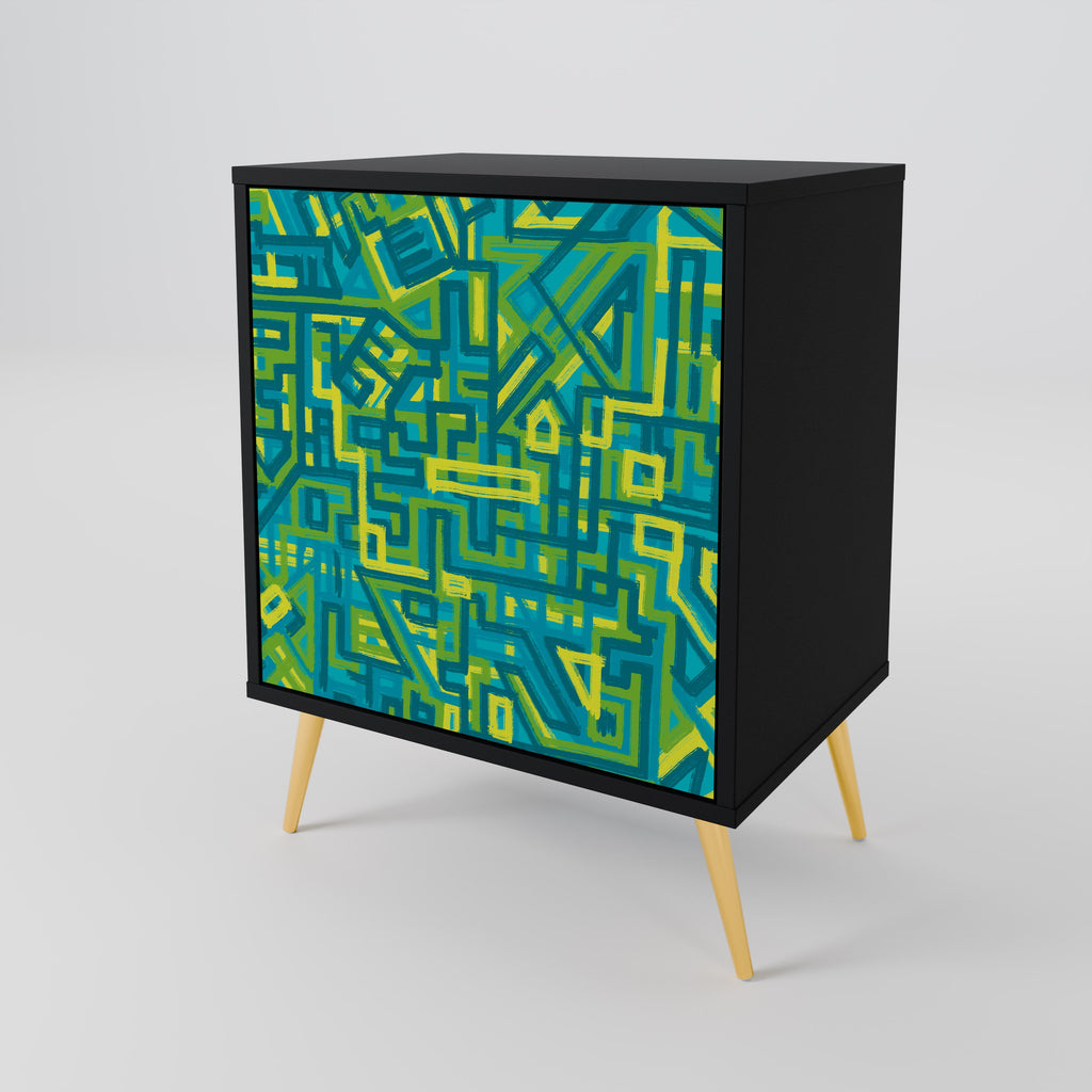 NOSTALGIC MEMORIES 1-Door Sideboard in Black Finish