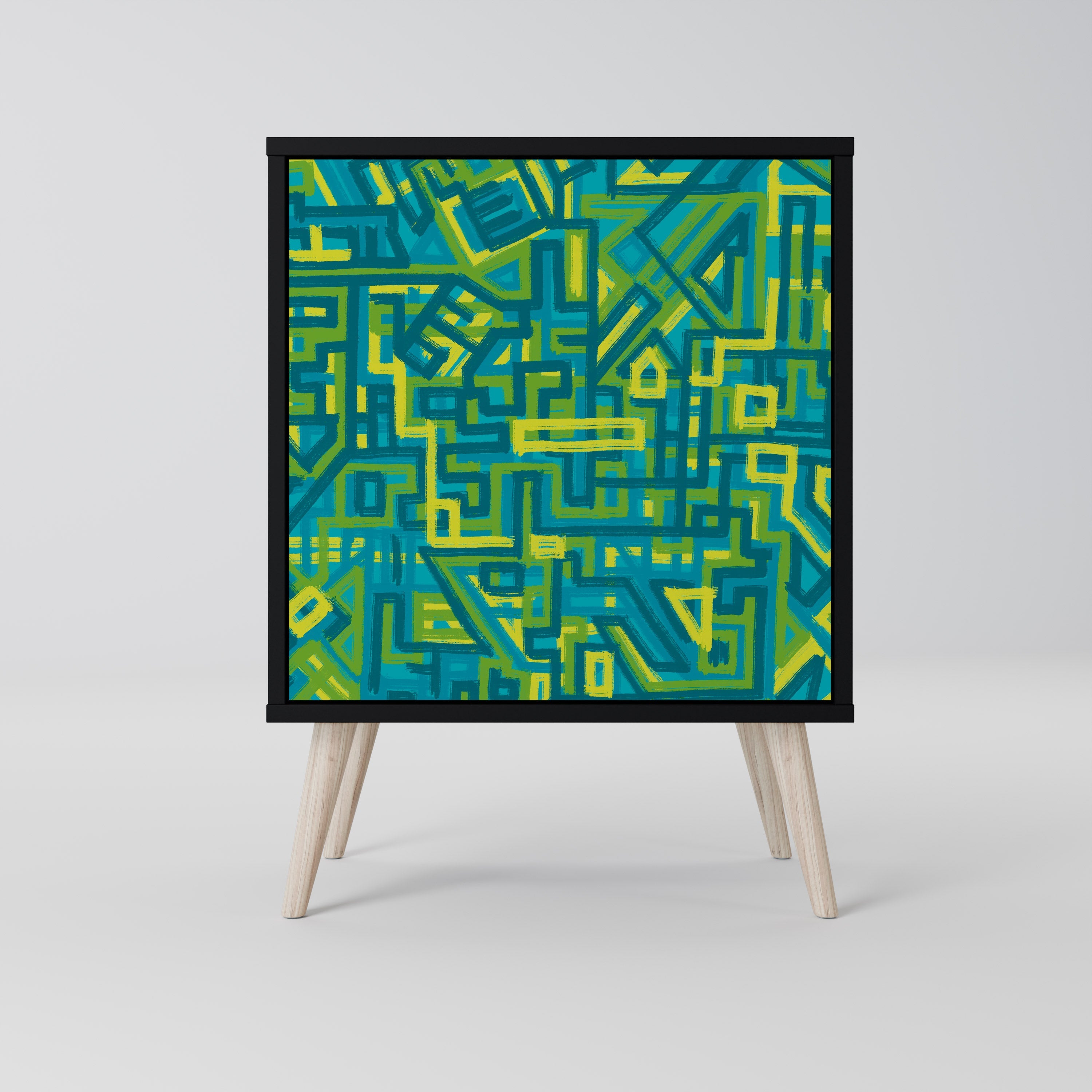 NOSTALGIC MEMORIES Aparador de 1 Porta em Acabamento Preto