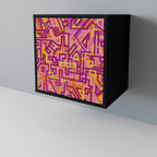 LOVELY MEMORIES Aparador de 1 Porta em Acabamento Preto