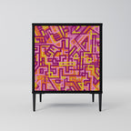 LOVELY MEMORIES Aparador de 1 Porta em Acabamento Preto