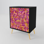 LOVELY MEMORIES Aparador de 1 Porta em Acabamento Preto