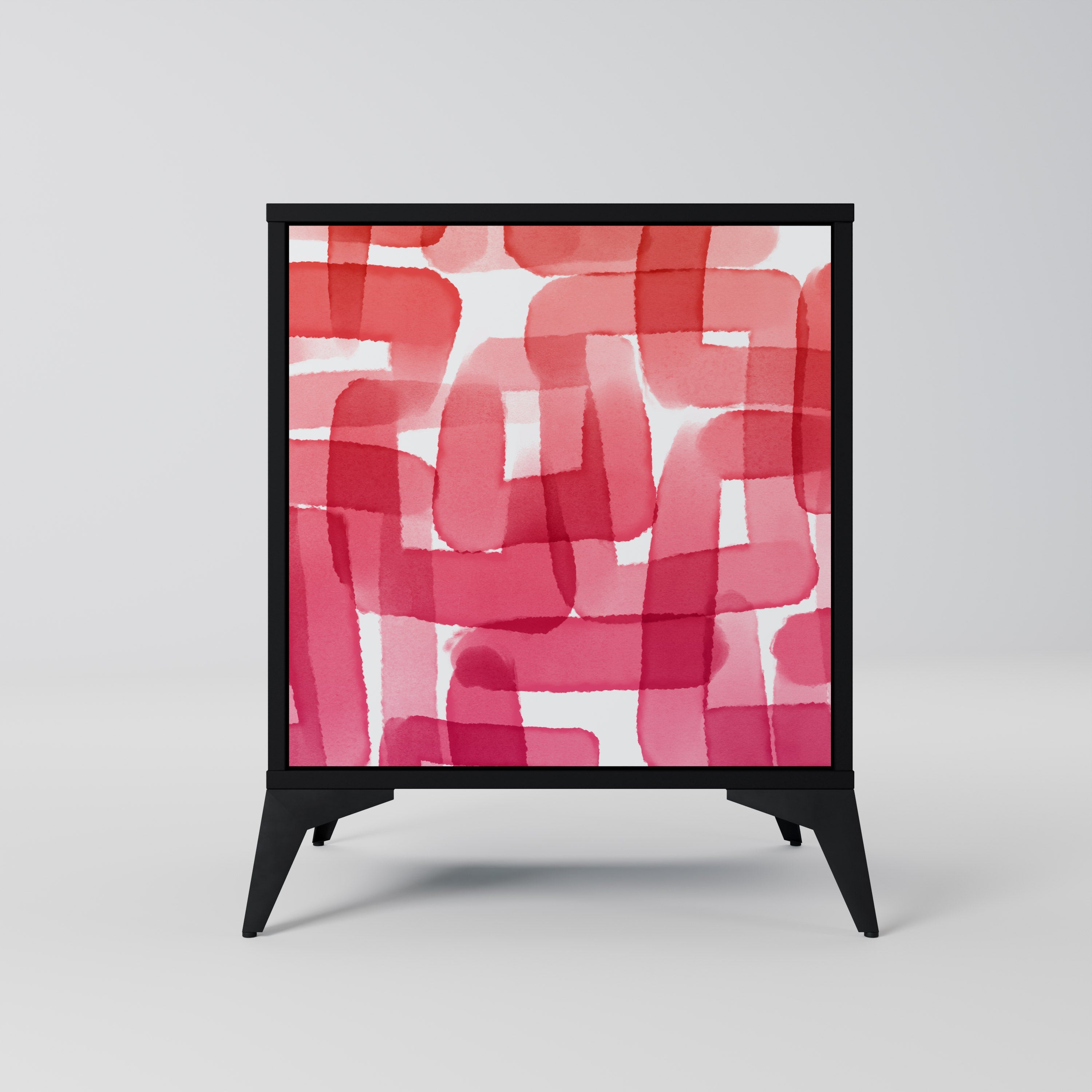 KALEIDOSCOPIC CUBISM Aparador de 1 Porta em Acabamento Preto