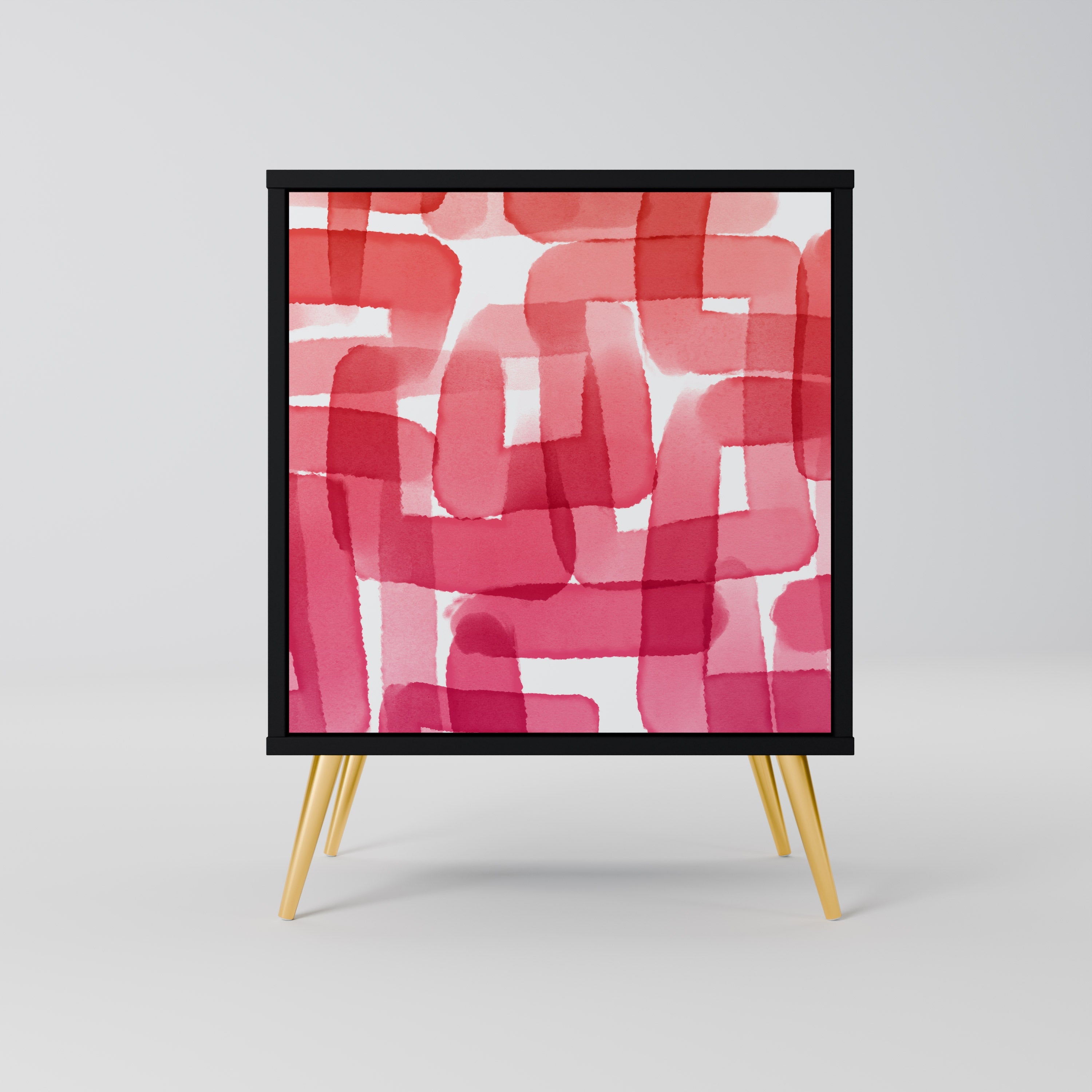 KALEIDOSCOPIC CUBISM Aparador de 1 Porta em Acabamento Preto