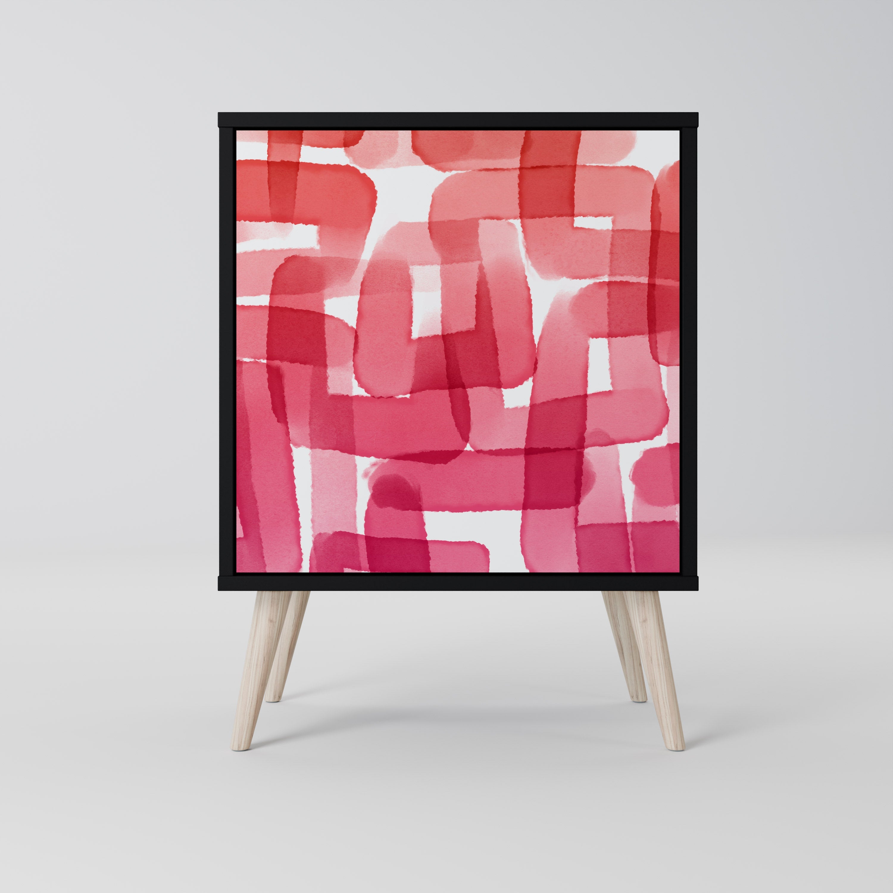 KALEIDOSCOPIC CUBISM Aparador de 1 Porta em Acabamento Preto