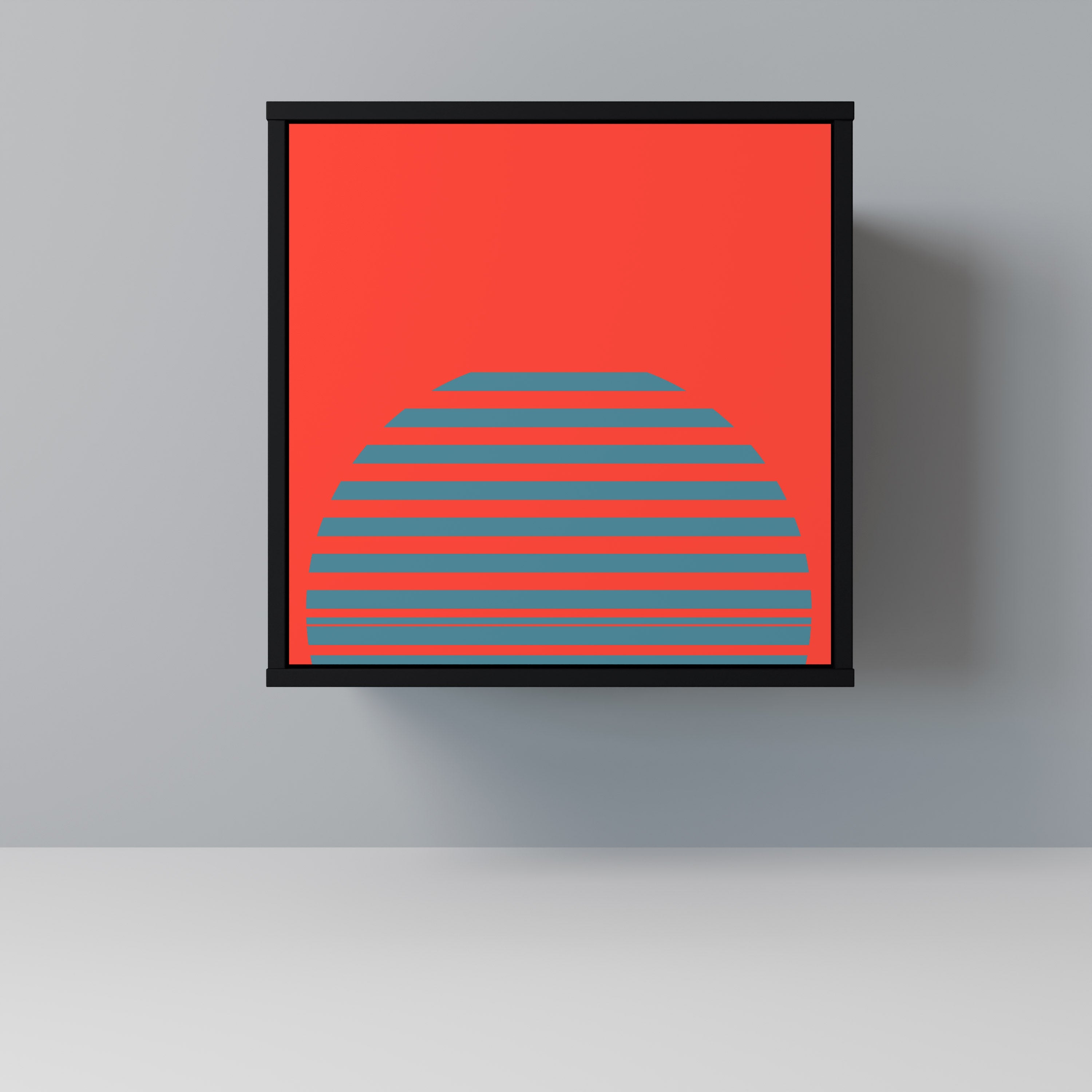 RISING GEOMETRY STARS Aparador de 1 Porta em Acabamento Preto