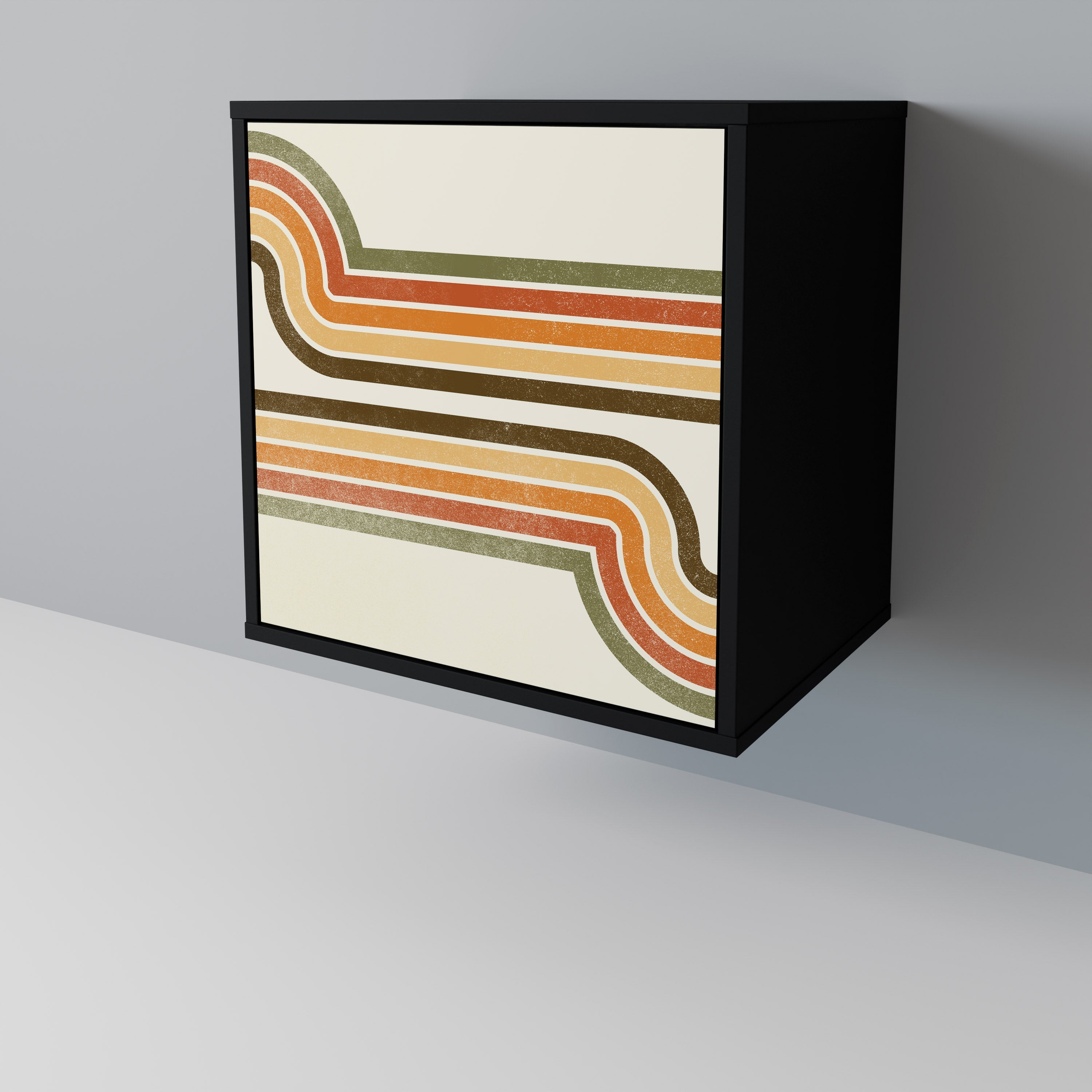 EXCEPTIONAL STREAM Aparador de 1 Porta em Acabamento Preto